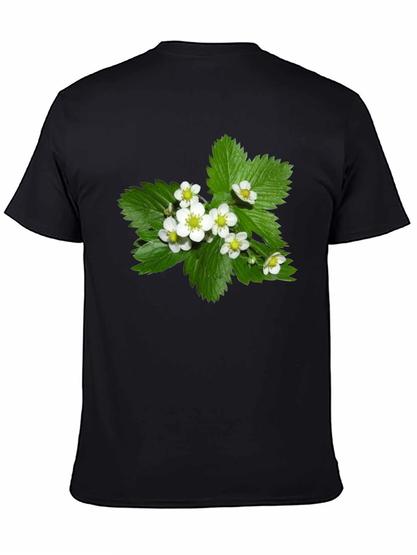 Black Floral Graphic Tee - Black Cotton Blend T-Shirt view 4