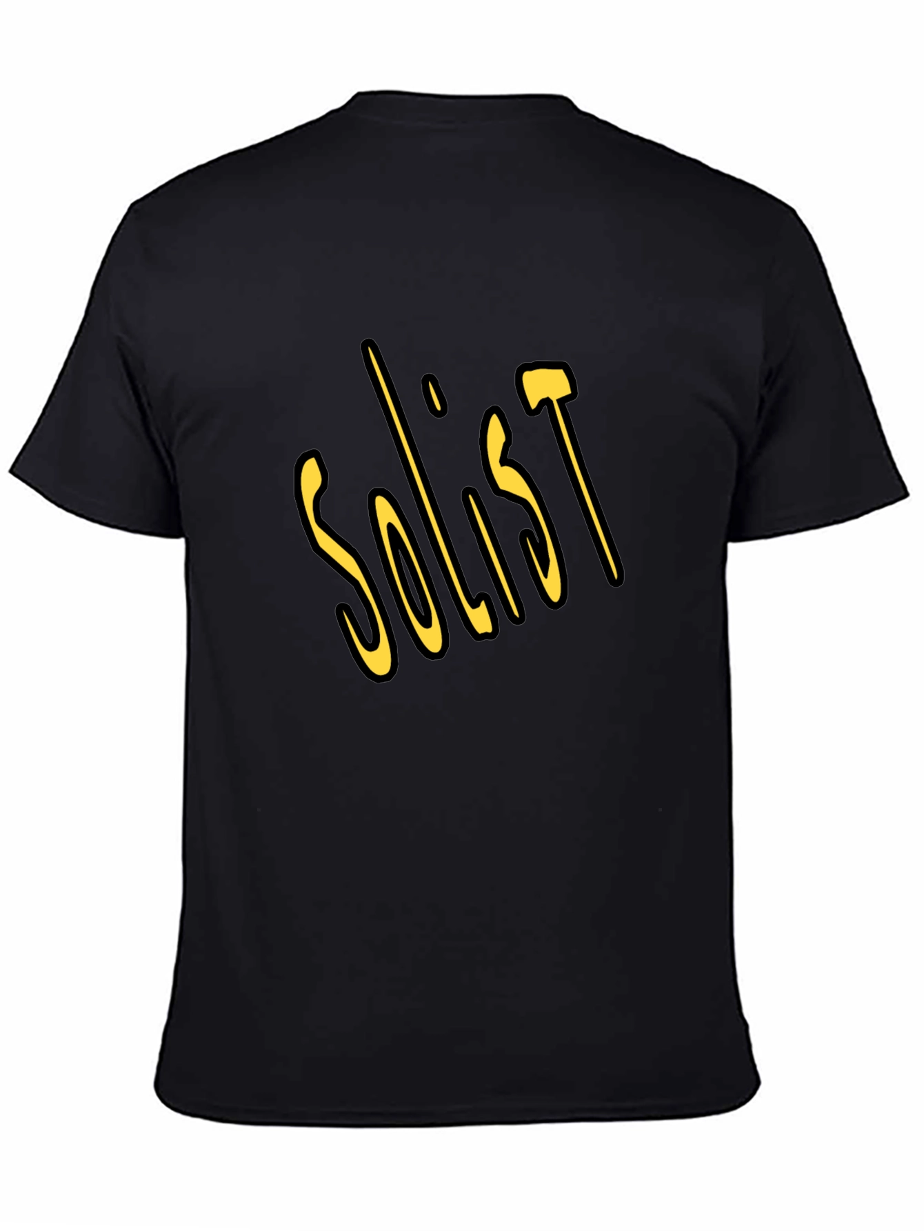 Black Soloist Graphic Tee - Soft Black Cotton T-Shirt view 4