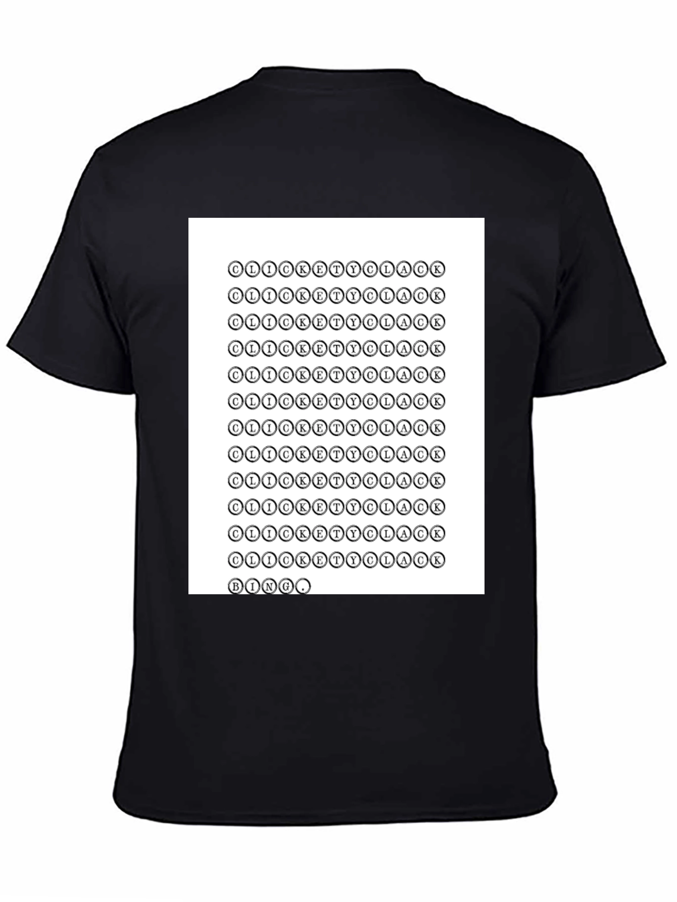 Black Clickety Clack Bingo T-Shirt - Quirky & Unique Design view 4