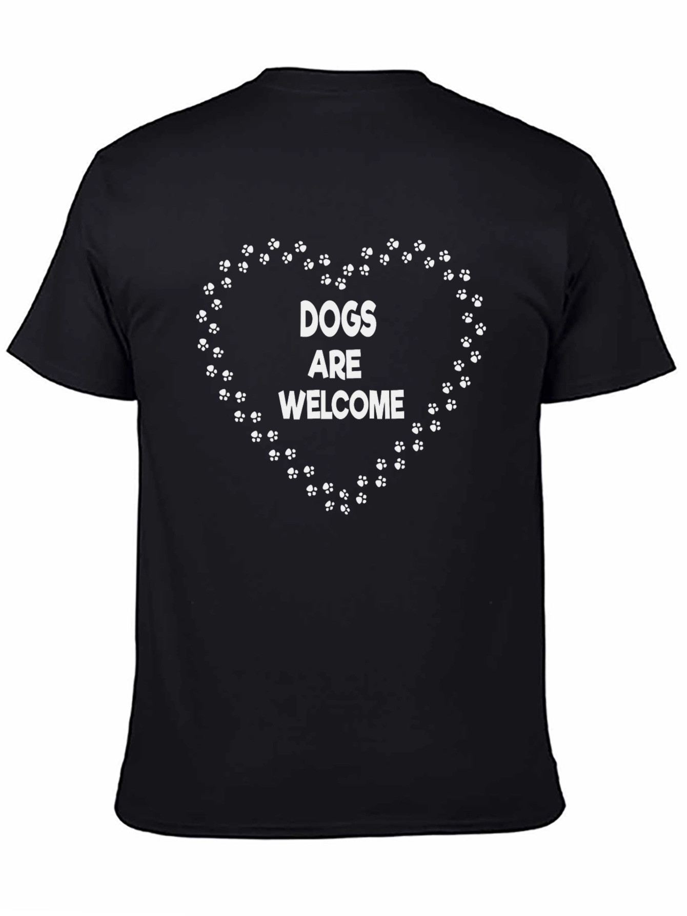 Dogs Welcome Heart Paw Print Tee - 4