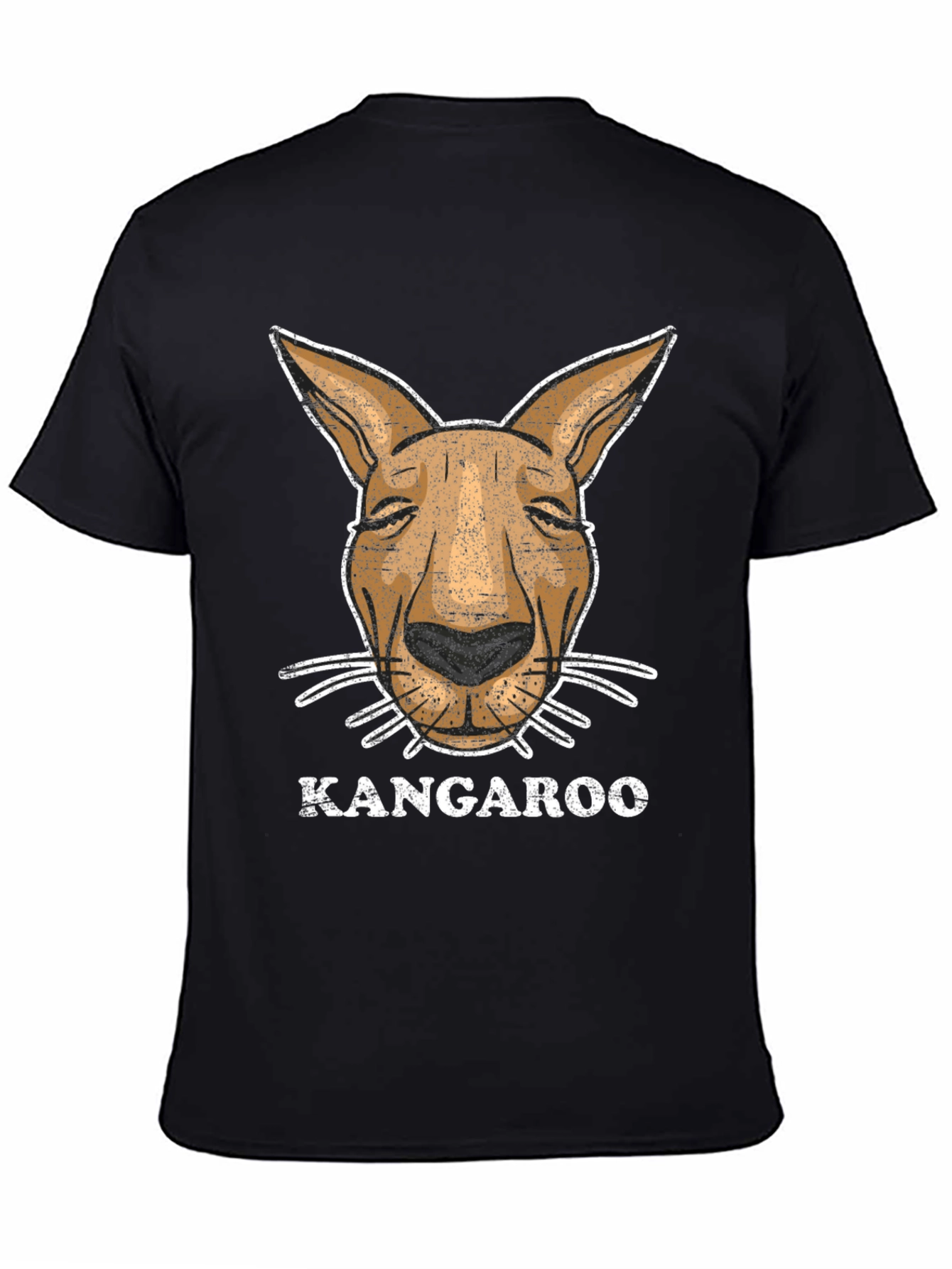 Black Kangaroo Graphic Tee - Novelty Animal Design view 4