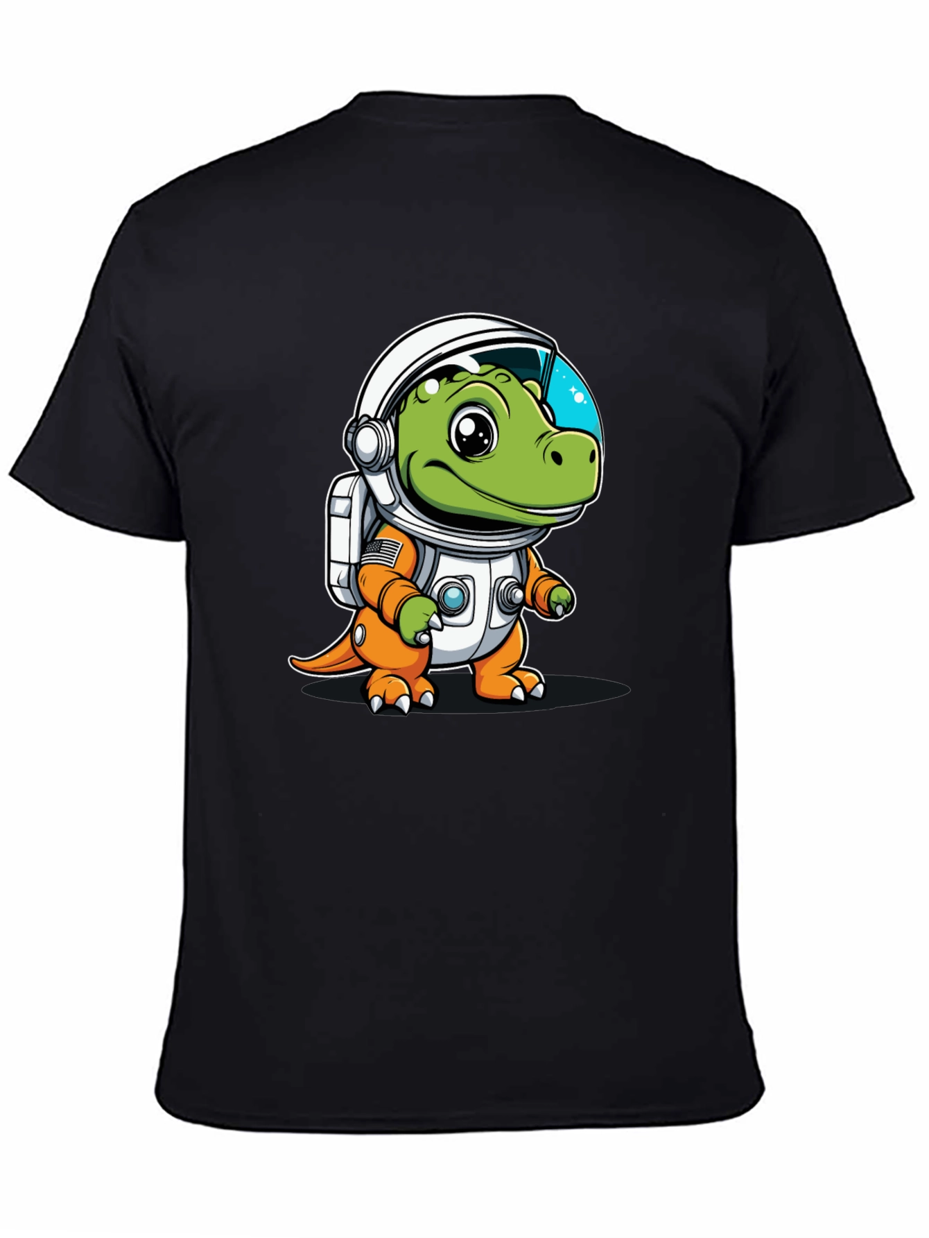 Black Dino Astronaut Black Graphic Tee view 4