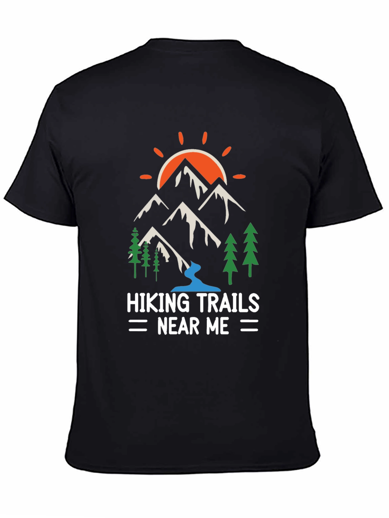 Black Hiking Trails Graphic Tee view 4
