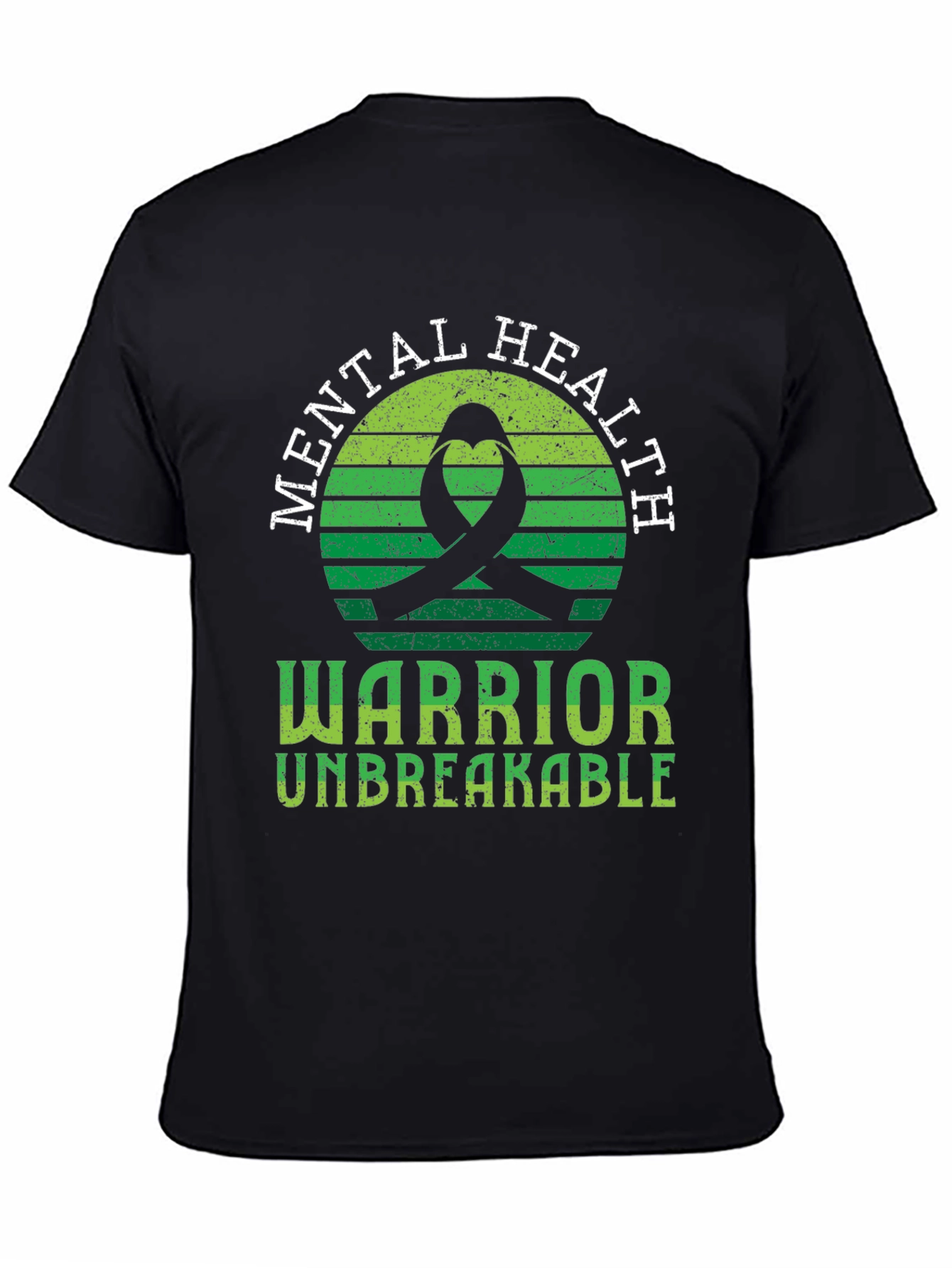 Black Mental Health Warrior T-Shirt Unbreakable Ribbon view 4