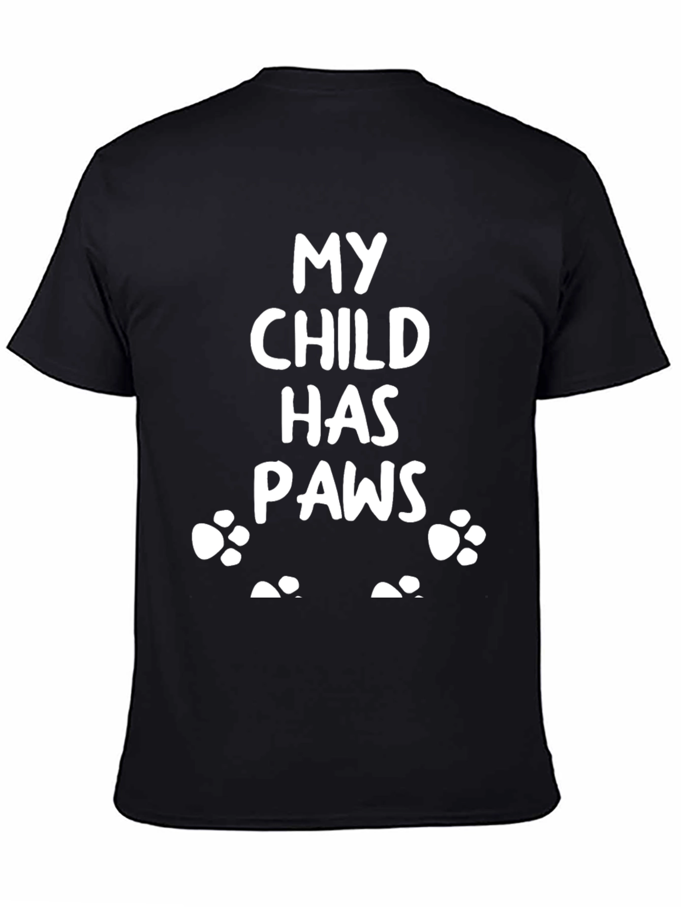 Black My Child Has Paws Black T-Shirt view 4