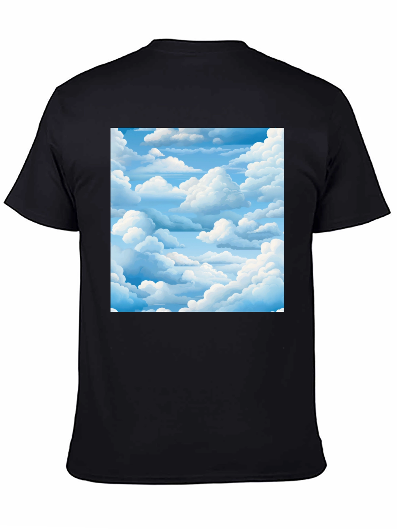 Black Sky Dream Black Tee - Cloudscape Graphic view 4