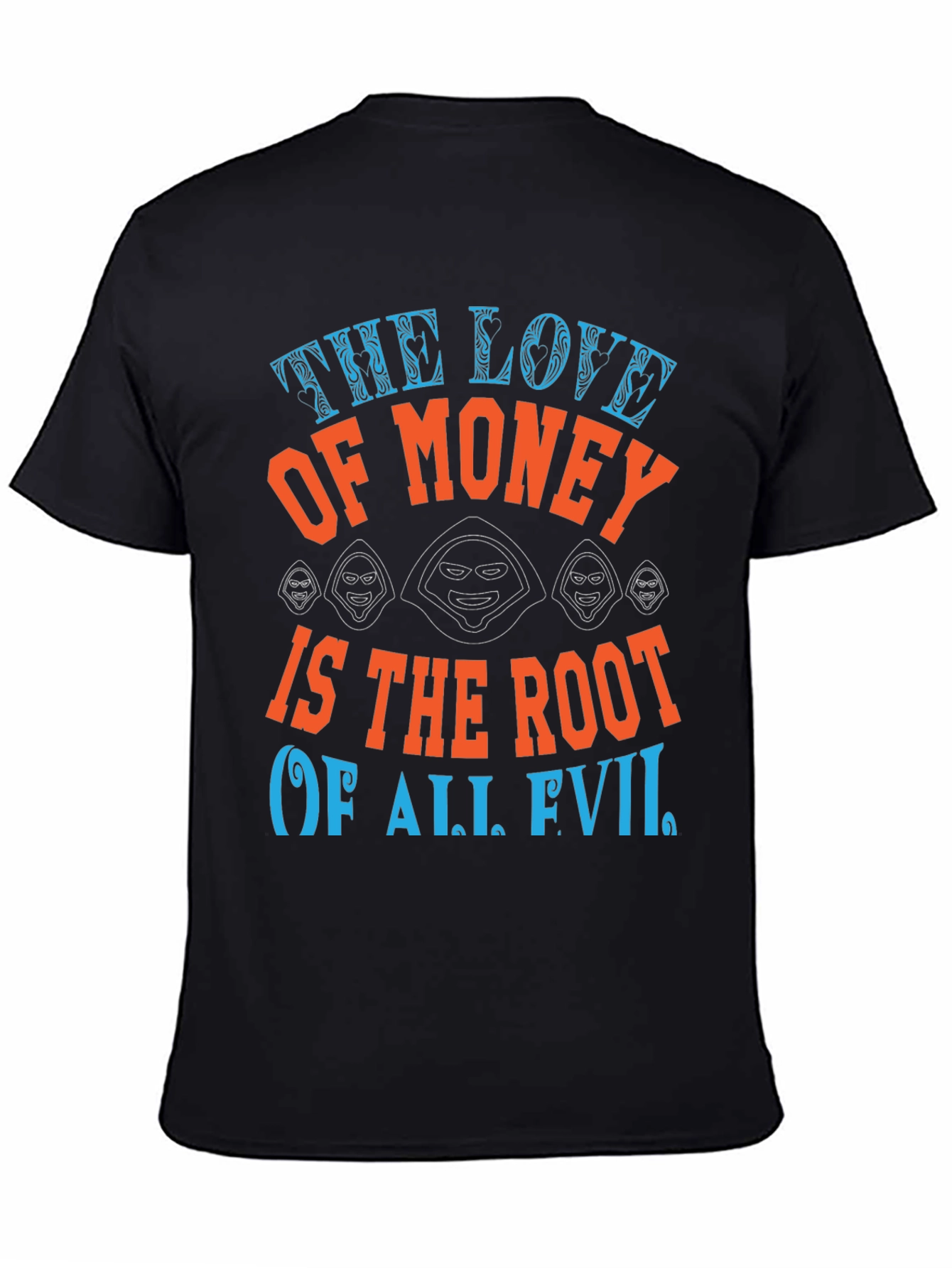 Black The Love of Money Evil Graphic T-Shirt view 4