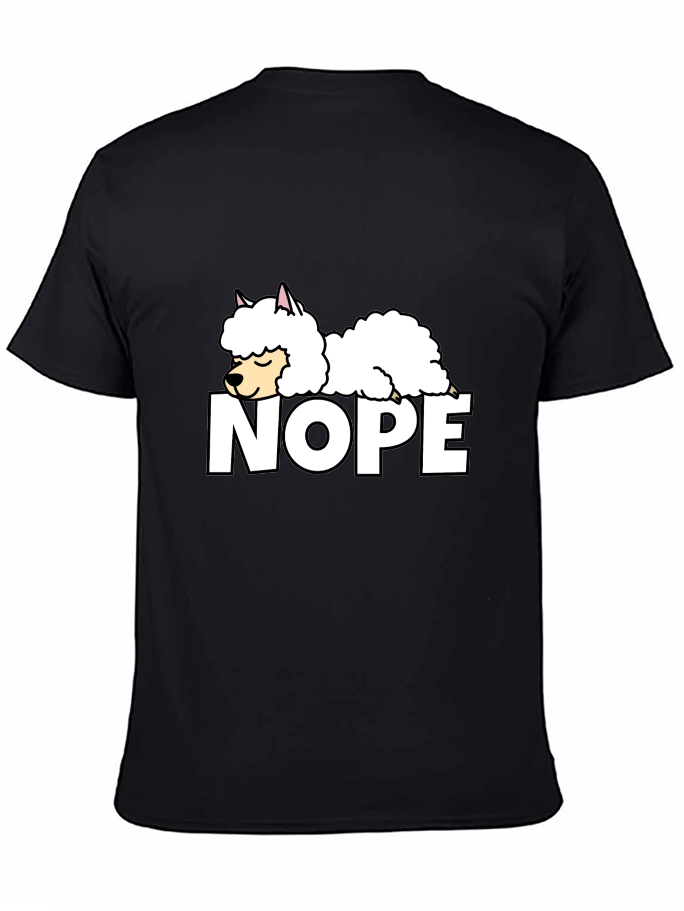 Black Nope Alpaca Graphic T-Shirt - Relaxed Fit view 4