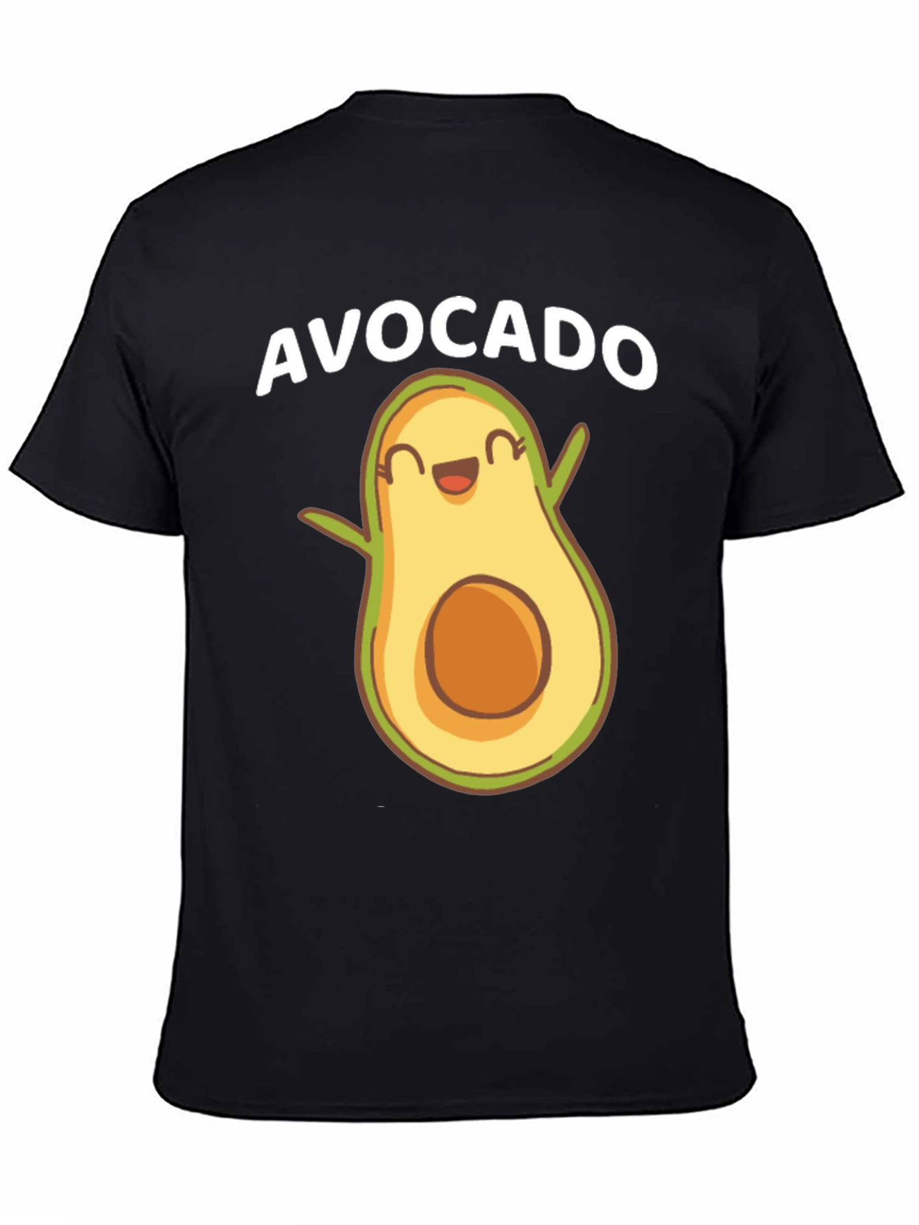 Black Funny Avocado Graphic Tee - Black view 4