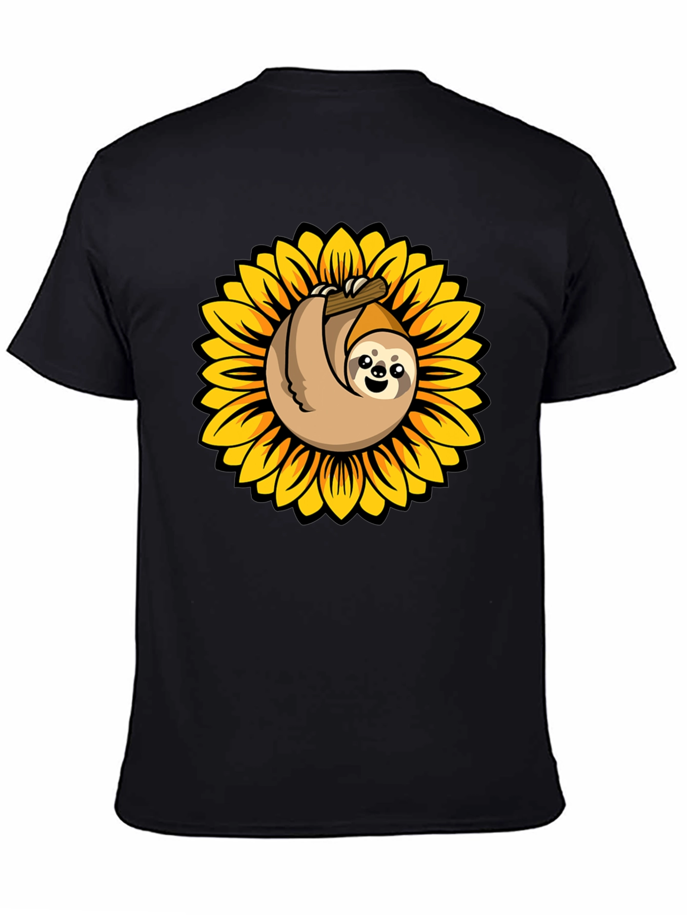 Black Sloth in Sunflower Graphic Tee - Relaxed Fit view 4