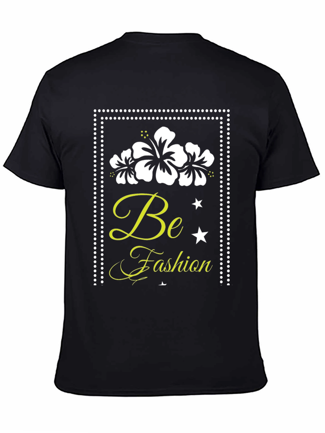 Black Be Fashion T-Shirt: Stylish Floral Graphic Tee view 4