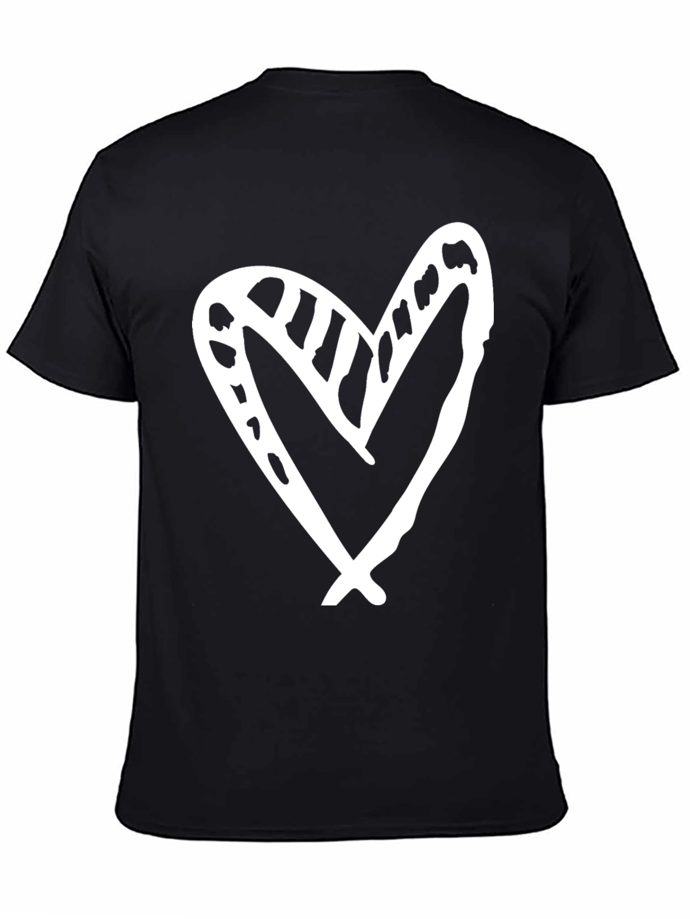 Black Heart Graphic Black Casual T-Shirt view 4