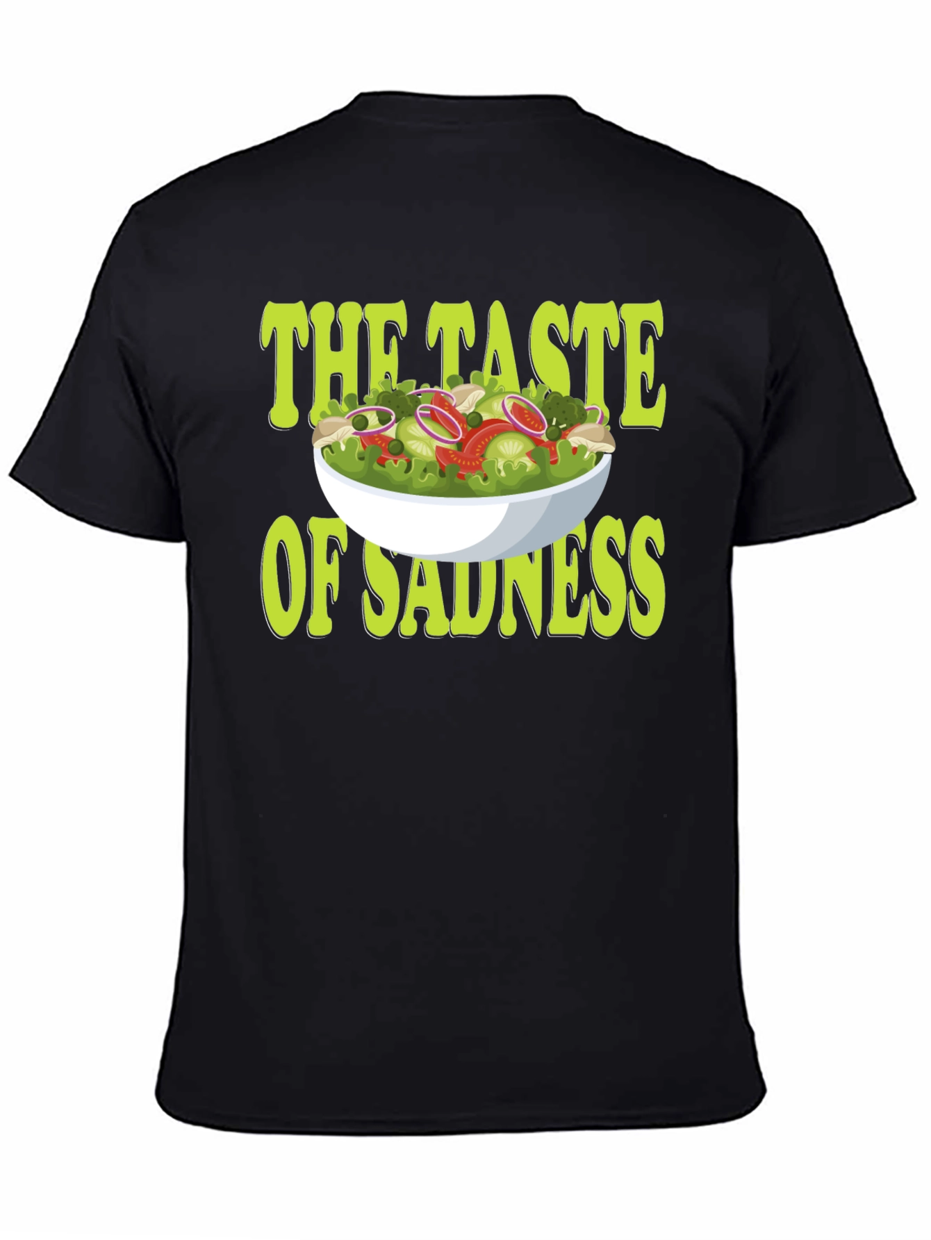 Black Taste of Sadness Salad Graphic T-Shirt view 4