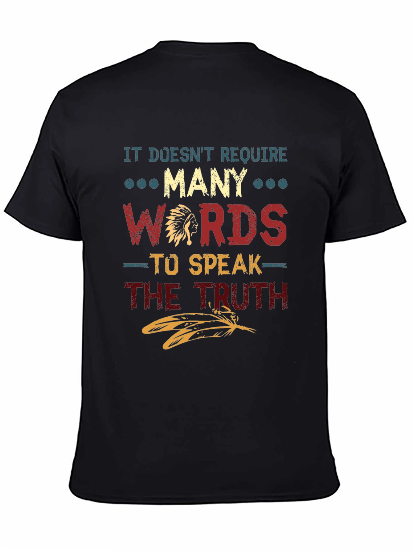Black Truthful Words Graphic Tee - Stylish Cotton Blend view 4