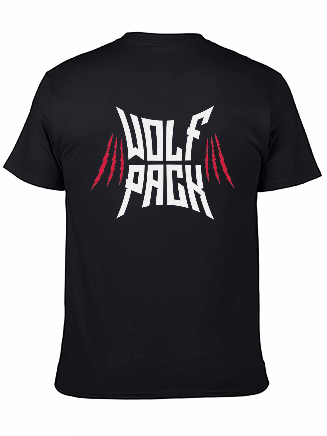Wolf Pack Graphic Tee - Black Cotton T-Shirt - 4