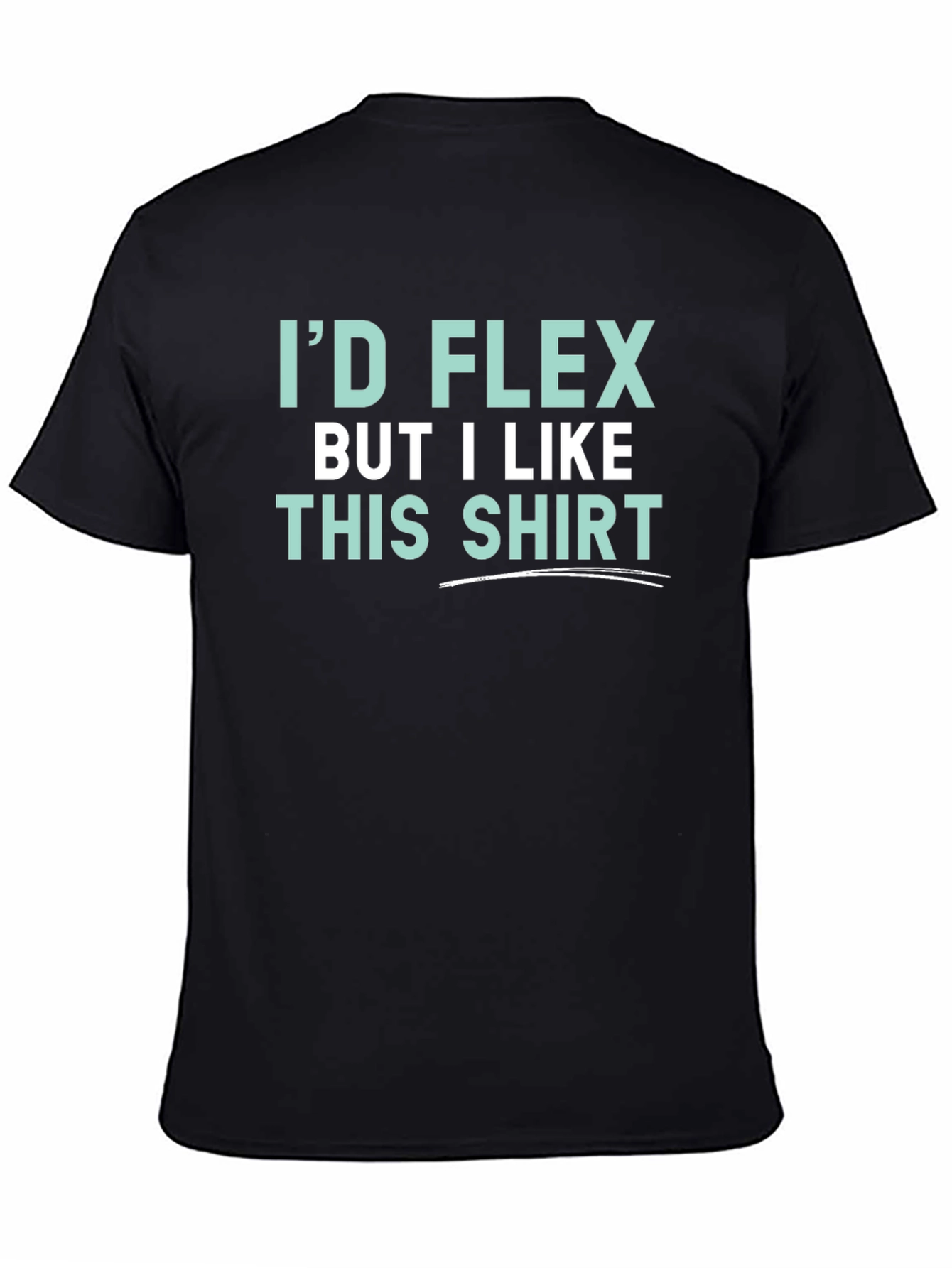 Black Funny Flexing Graphic Tee - I Like This Shirt! view 4