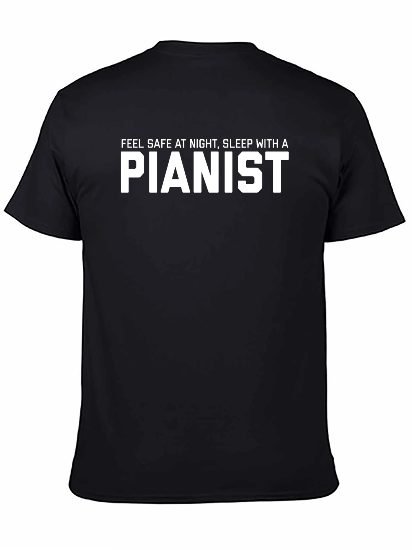 Black Pianist Graphic Tee - Feel Safe at Night! view 4
