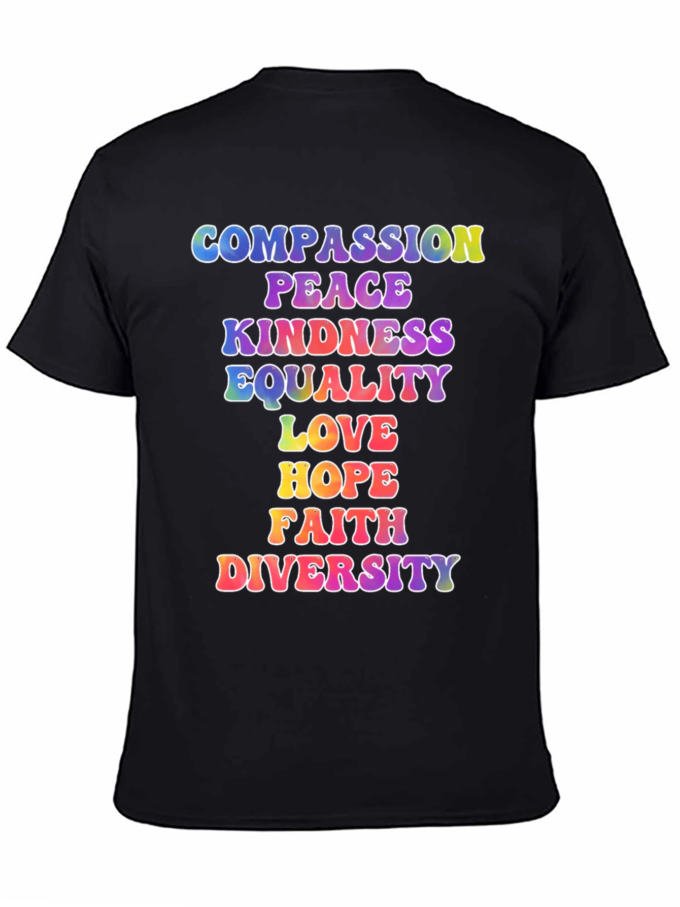 Black Compassion Peace Kindness Equality T-Shirt view 4