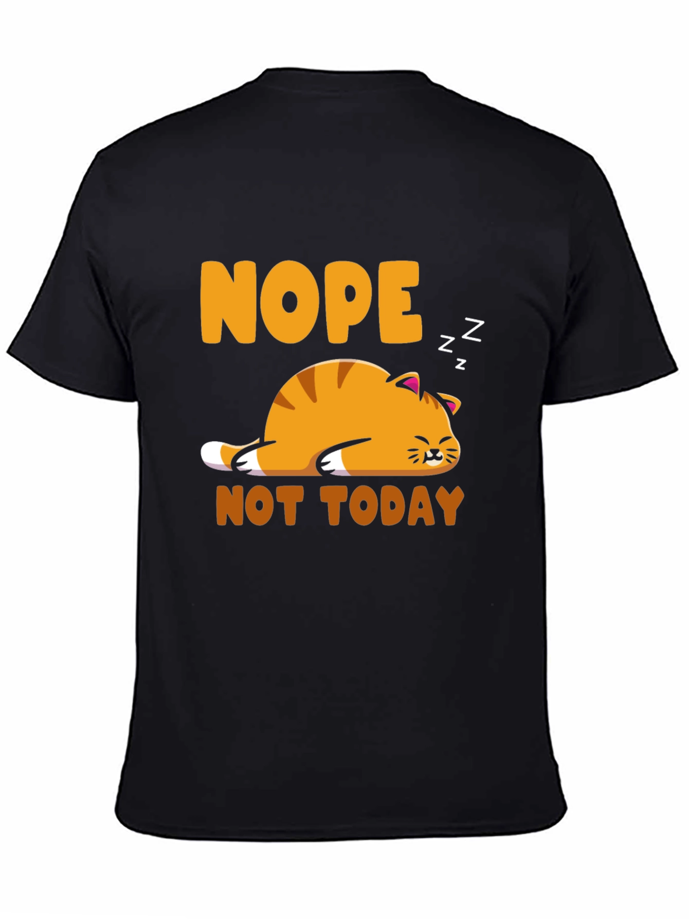 Black Nope Not Today Cat Graphic Tee view 4