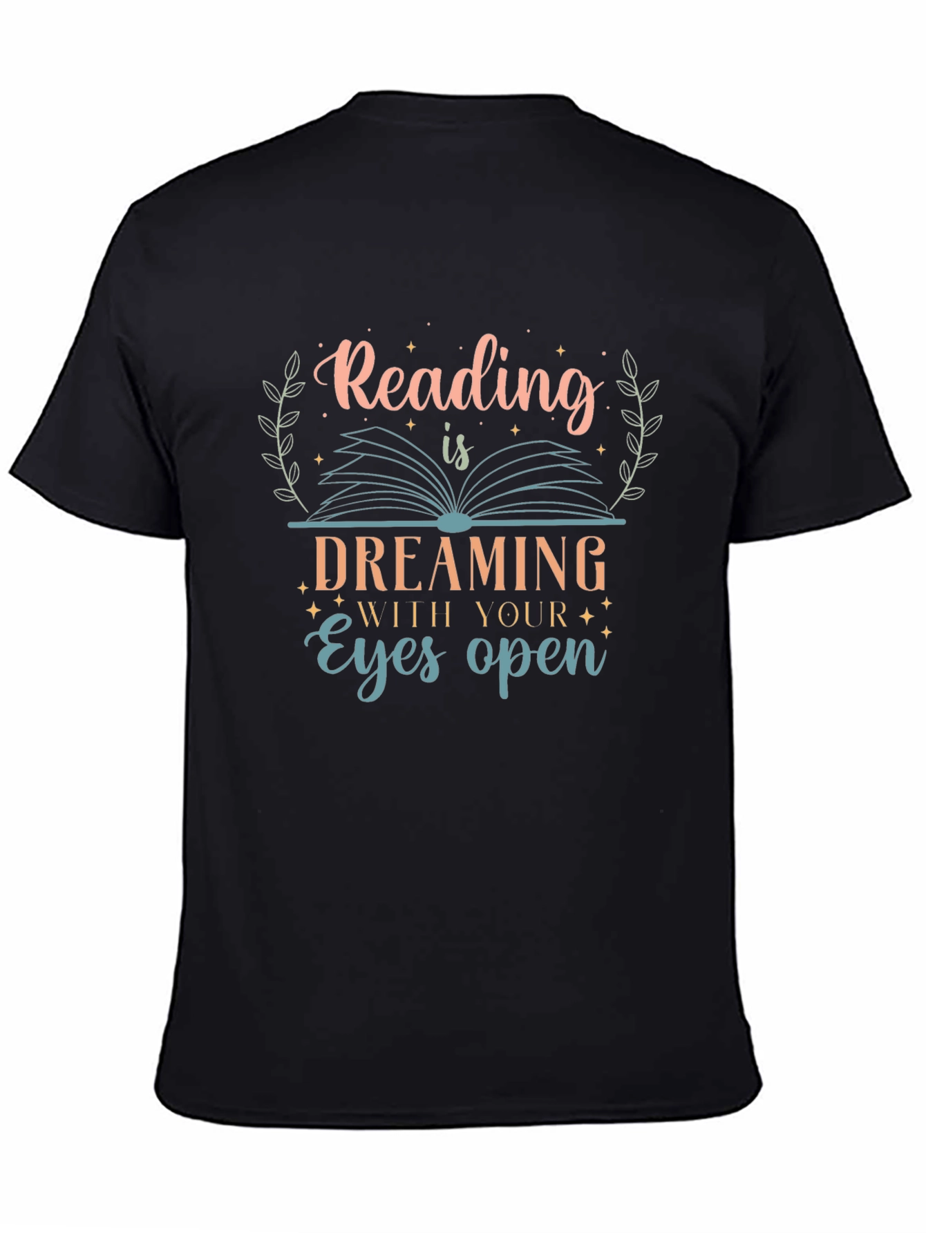 Black Reading is Dreaming Open Eyes T-Shirt view 4