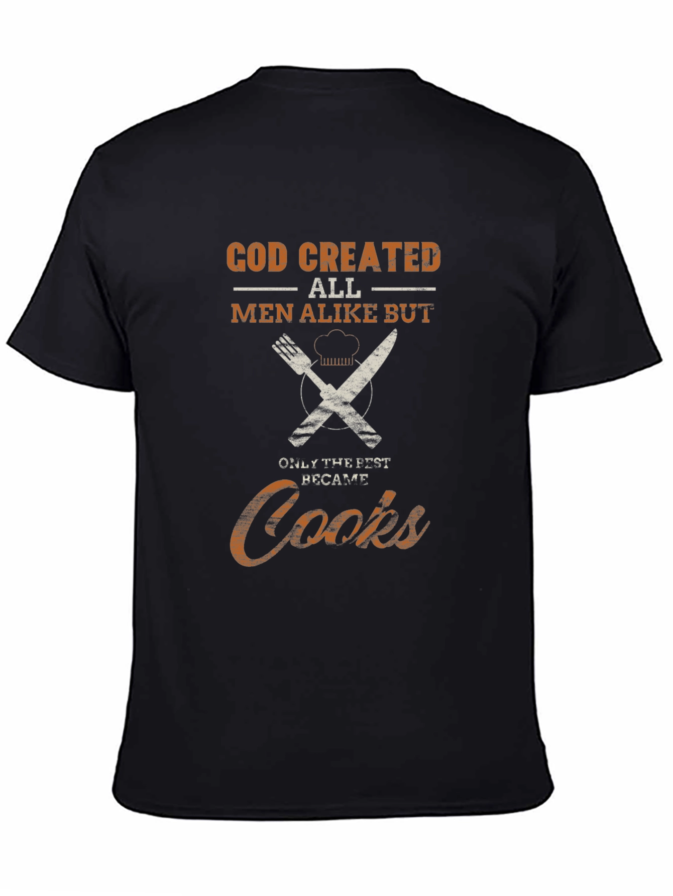 Black God Created Cooks - Black Graphic T-Shirt view 4