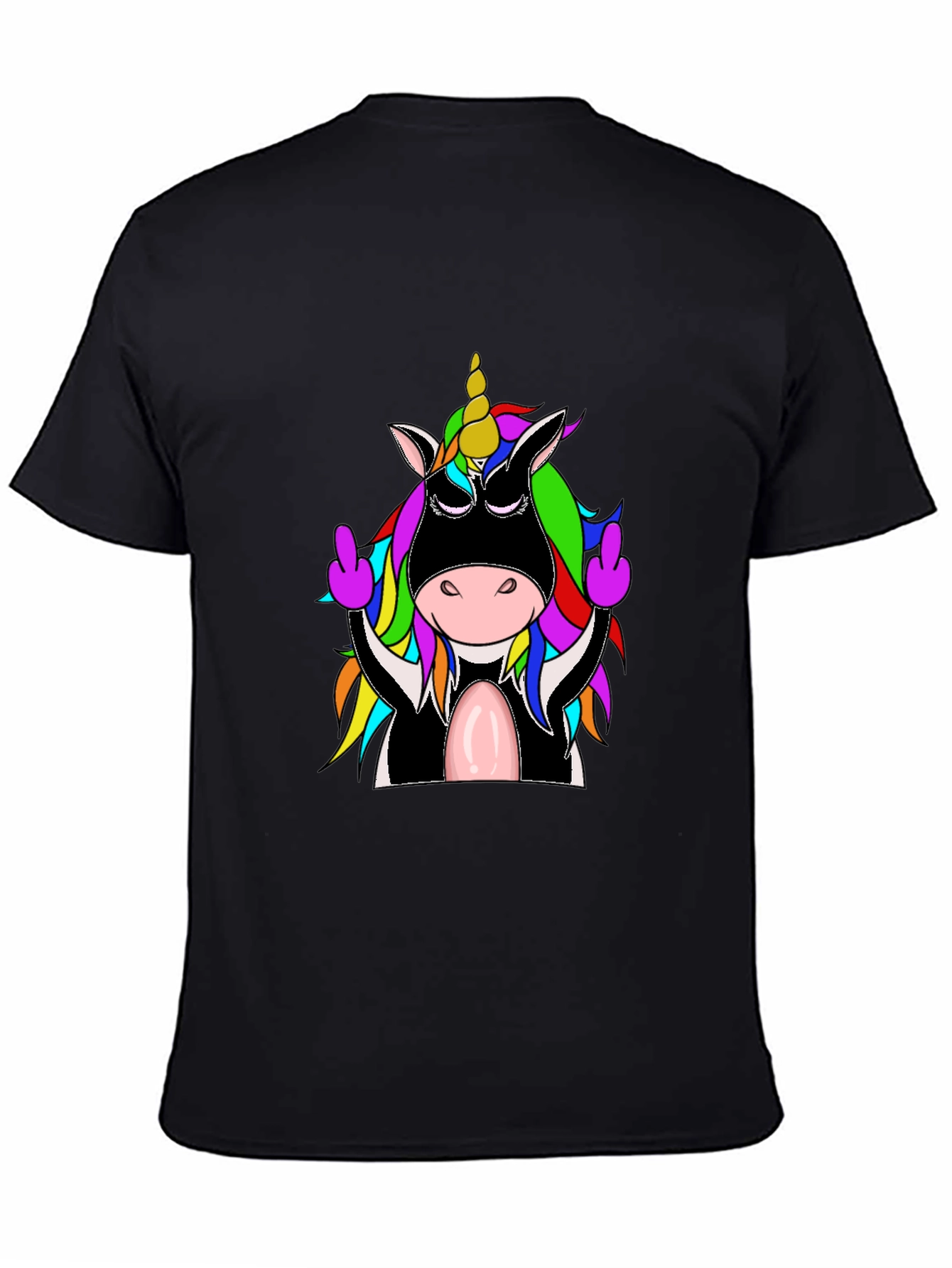 Black Rebellious Unicorn T-Shirt, Funny Graphic Tee view 4