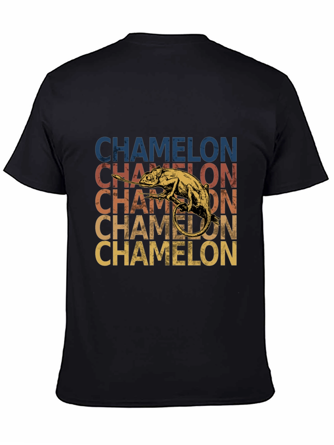 Black Chameleon Graphic Tee - Retro Style view 4