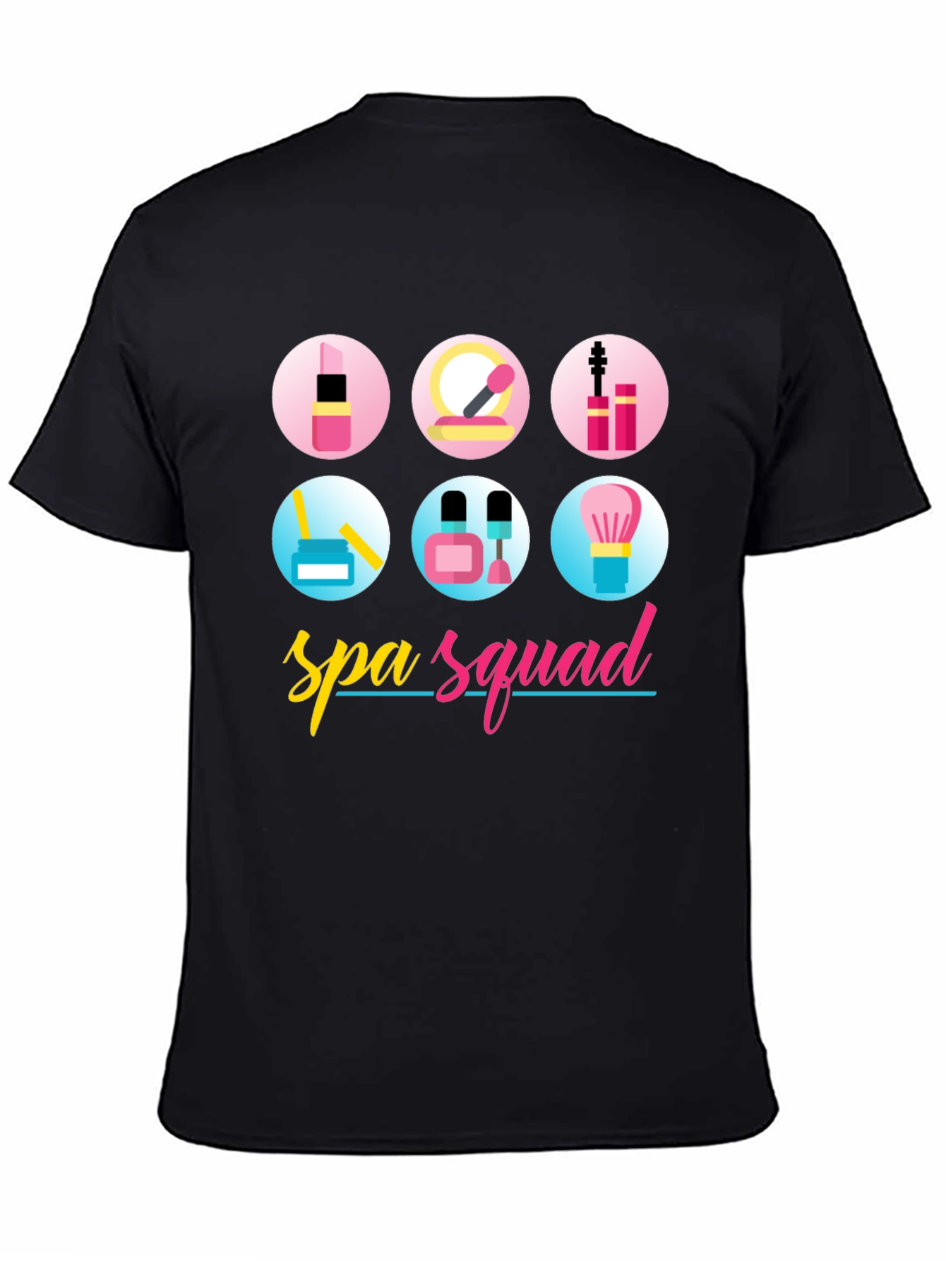 Black Spa Squad Graphic T-Shirt - Black Cotton Tee view 4