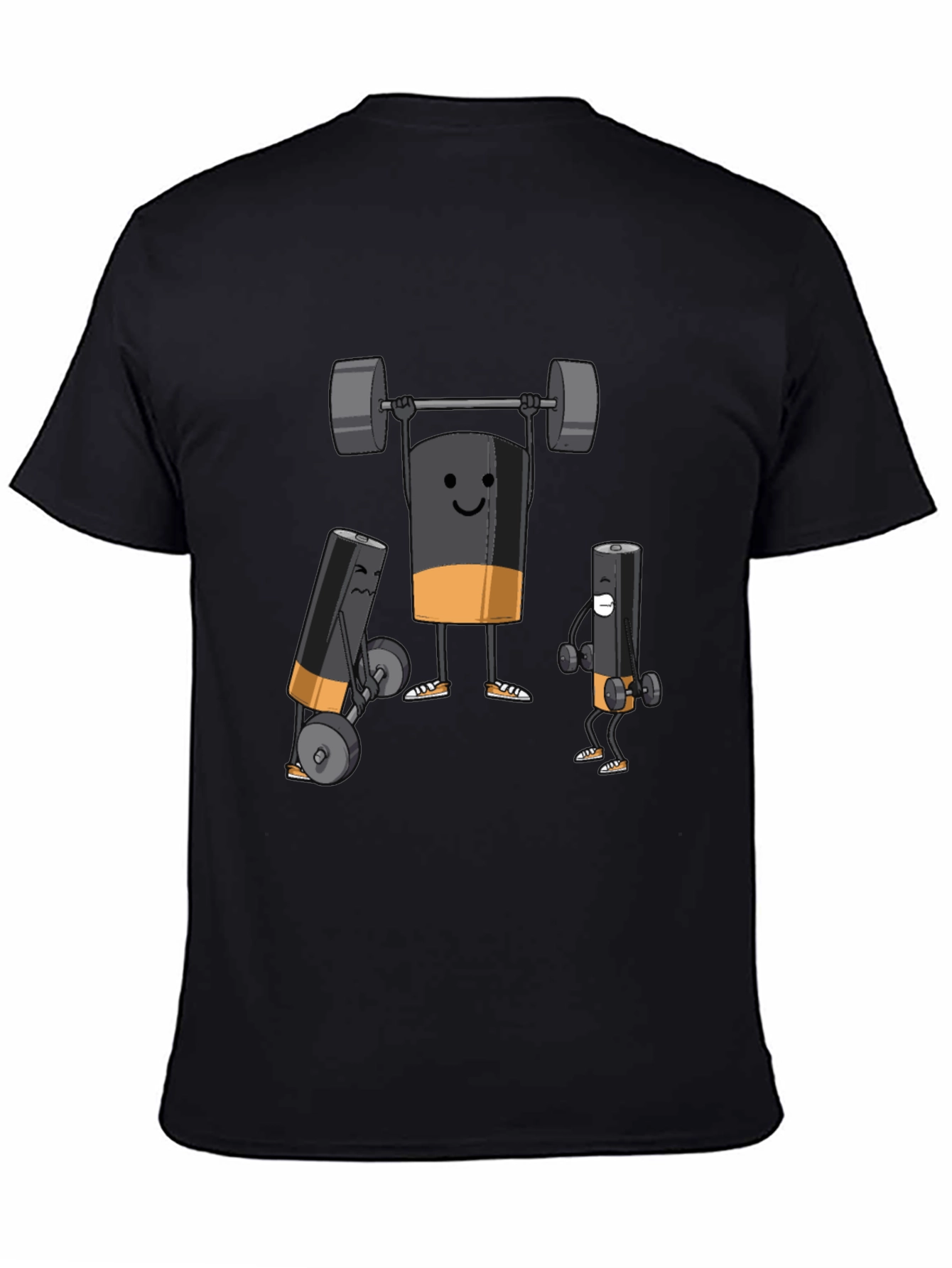 Black Battery Powerlifting Graphic T-Shirt view 4