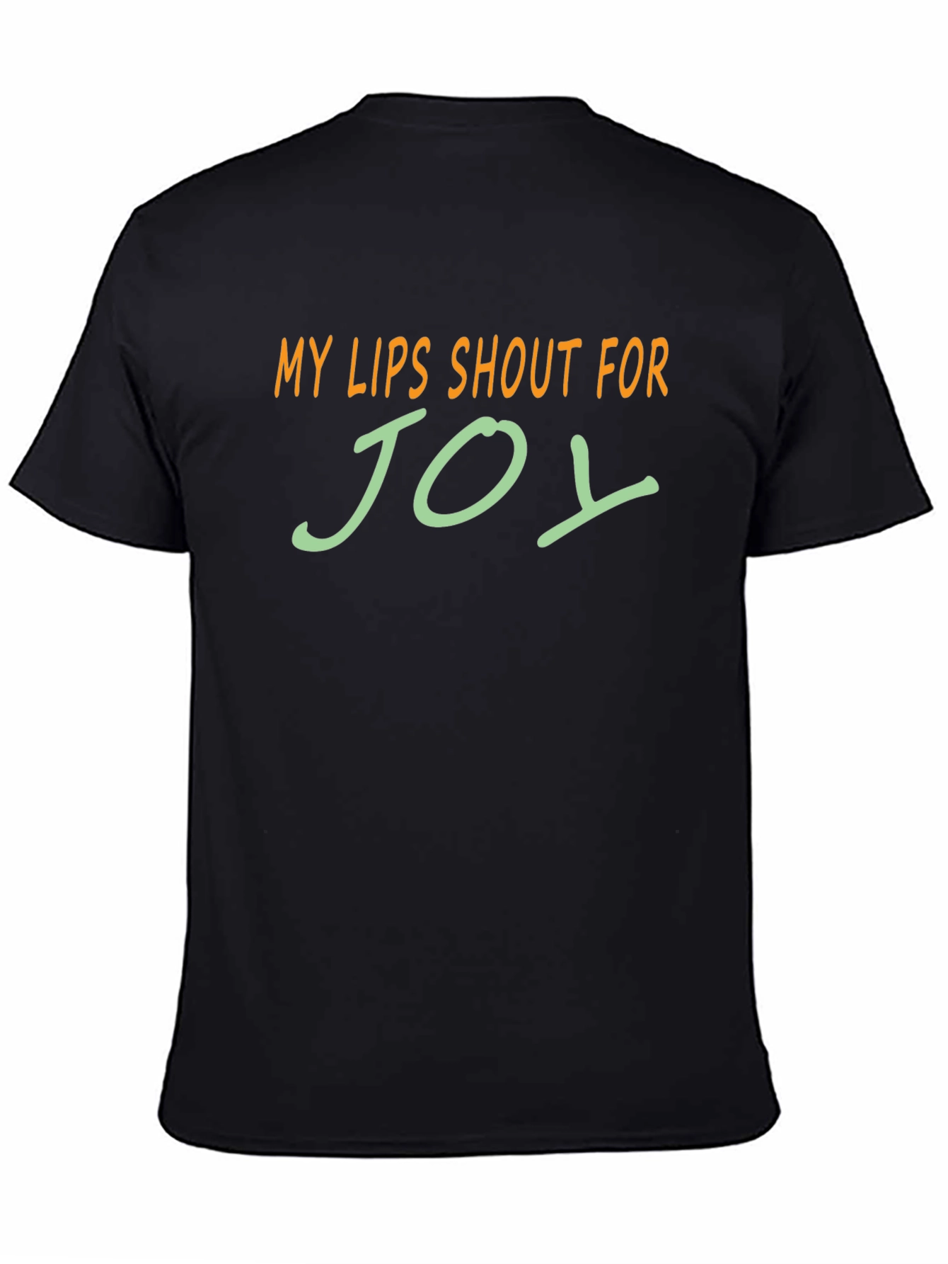 Black Joyful Lips Graphic Tee - Black Cotton Blend view 4