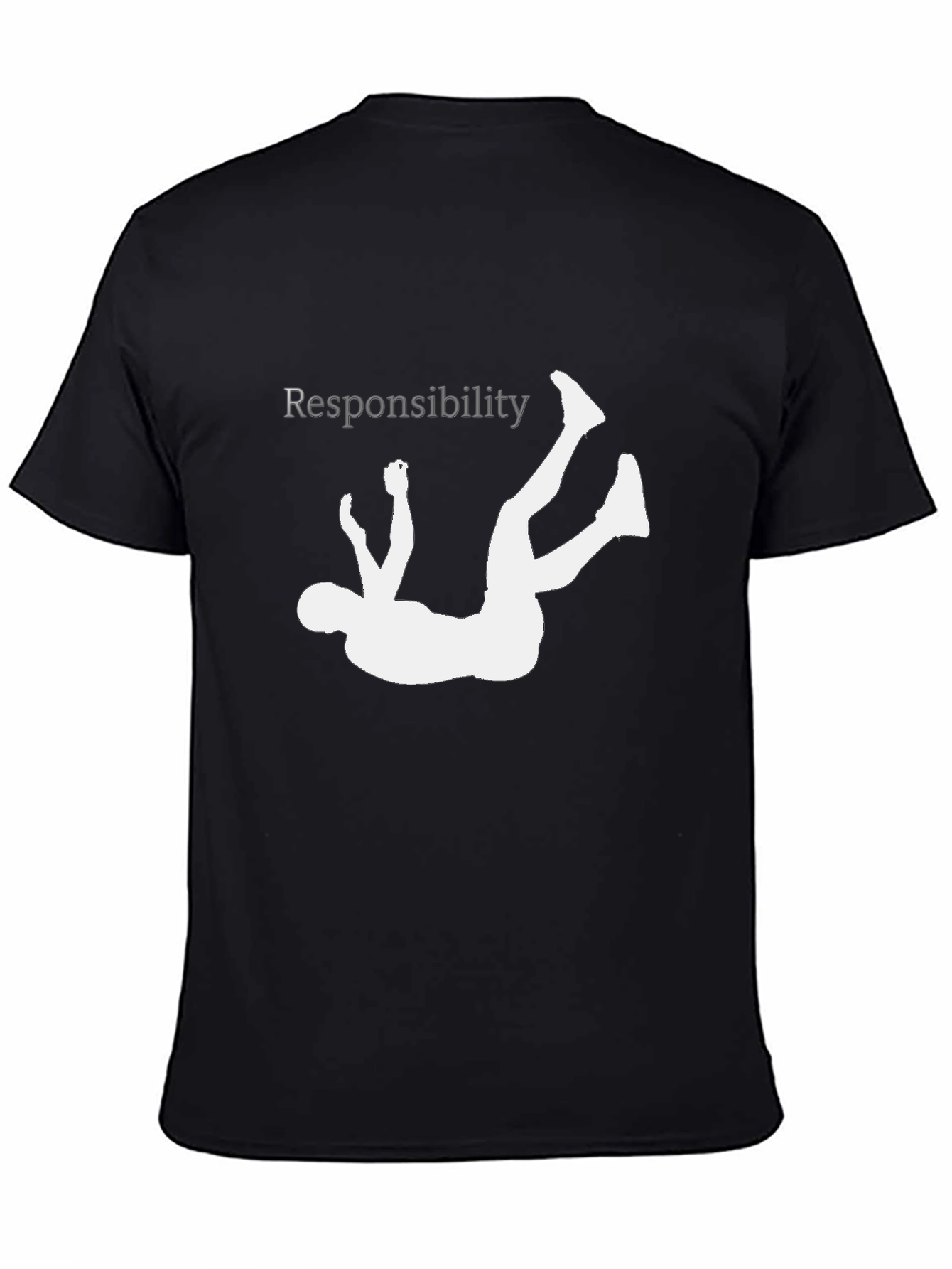 Black Responsibility Falling T-Shirt - Black view 4