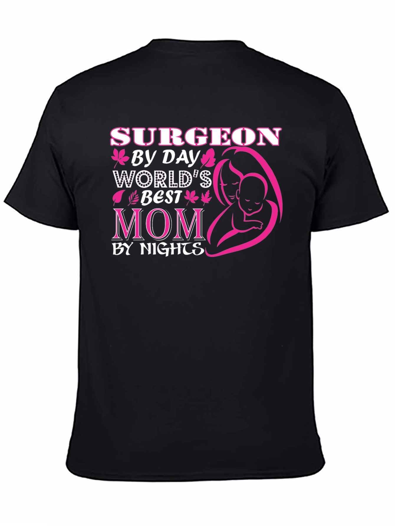 Black Surgeon Mom T-Shirt - Worlds Best Mom view 4