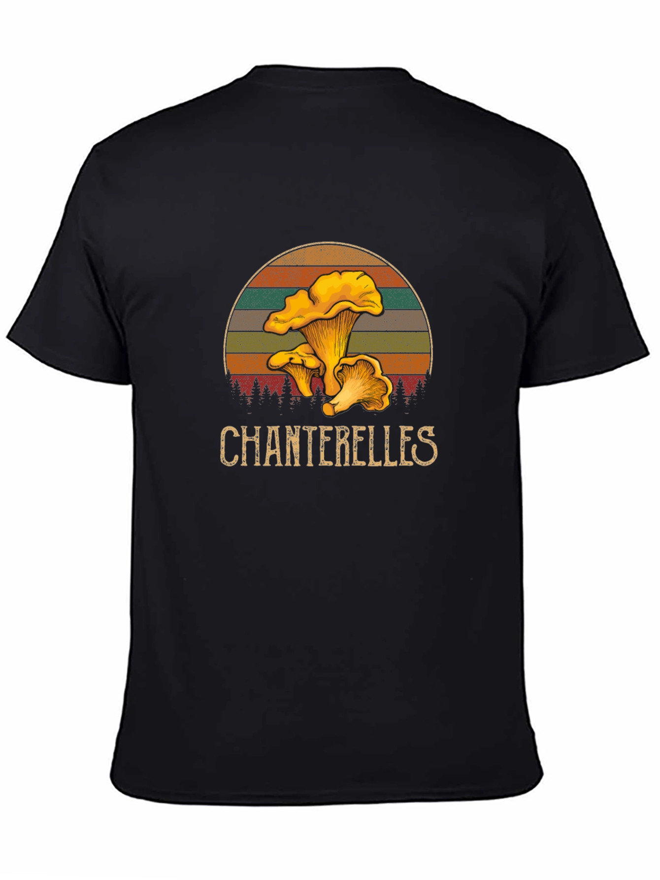 Black Chanterelle Mushroom Graphic T-Shirt view 4