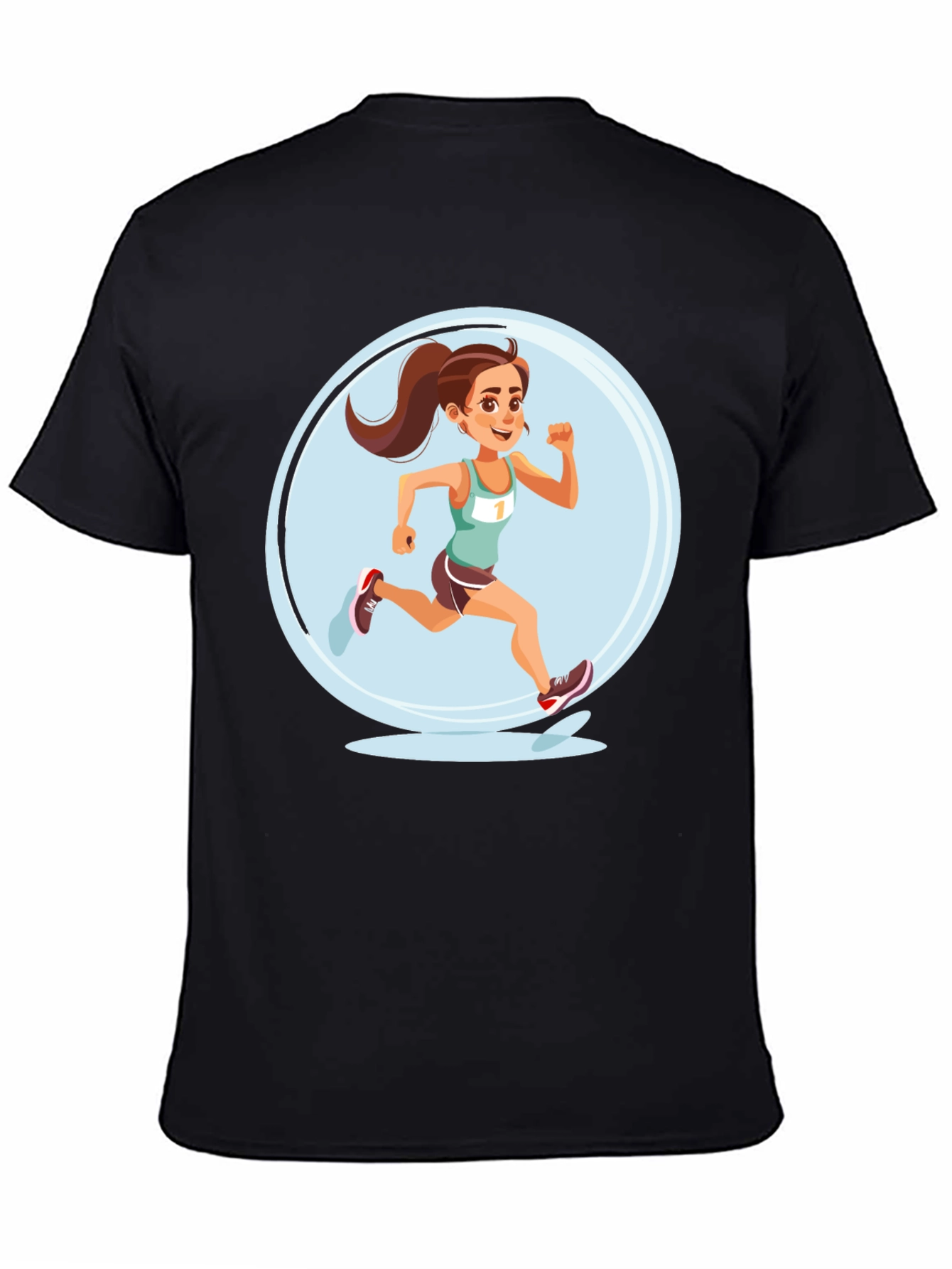 Black Running Girl Graphic Tee view 4