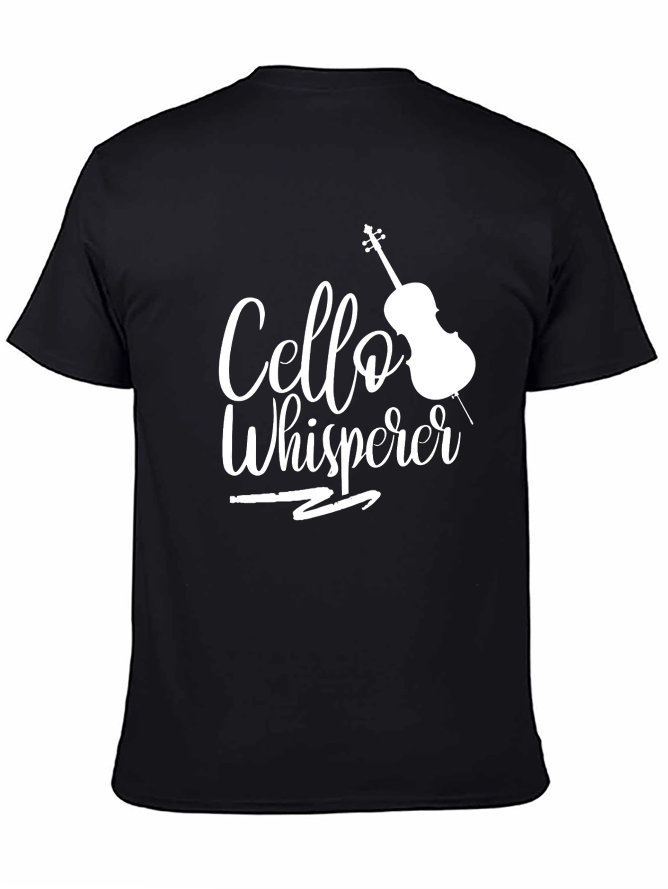 Black Cello Whisperer Graphic T-Shirt for Music Lovers view 4
