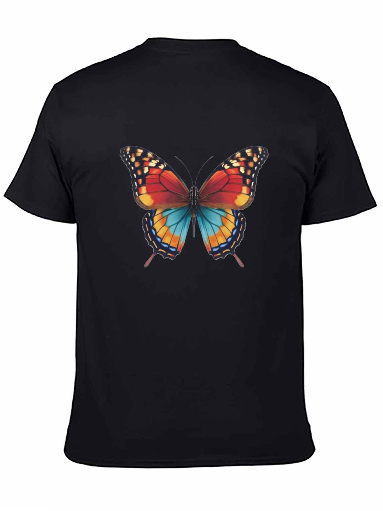 Black Butterfly Graphic Print Men's T-Shirt view 4
