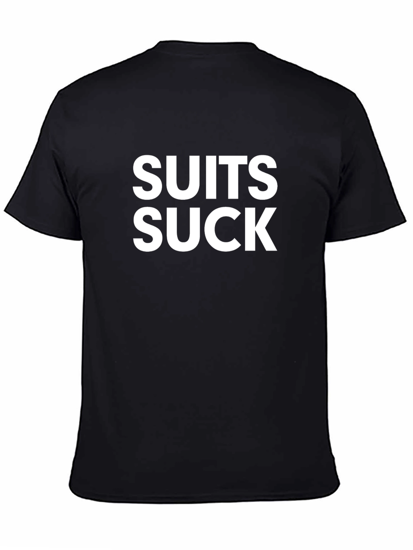 Black Suits Suck T-Shirt - Anti-Corporate Humor Tee view 4