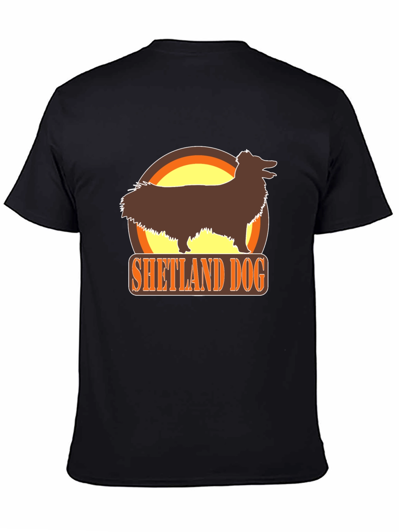 Black Shetland Dog Black T-Shirt view 4