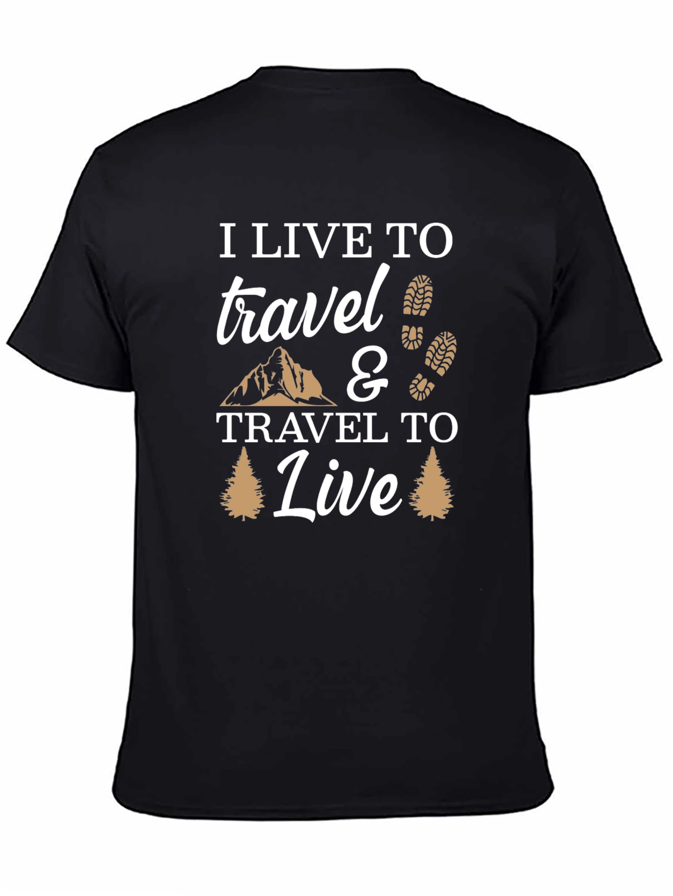 Black I Live to Travel Graphic T-Shirt - Adventure Ready! view 4