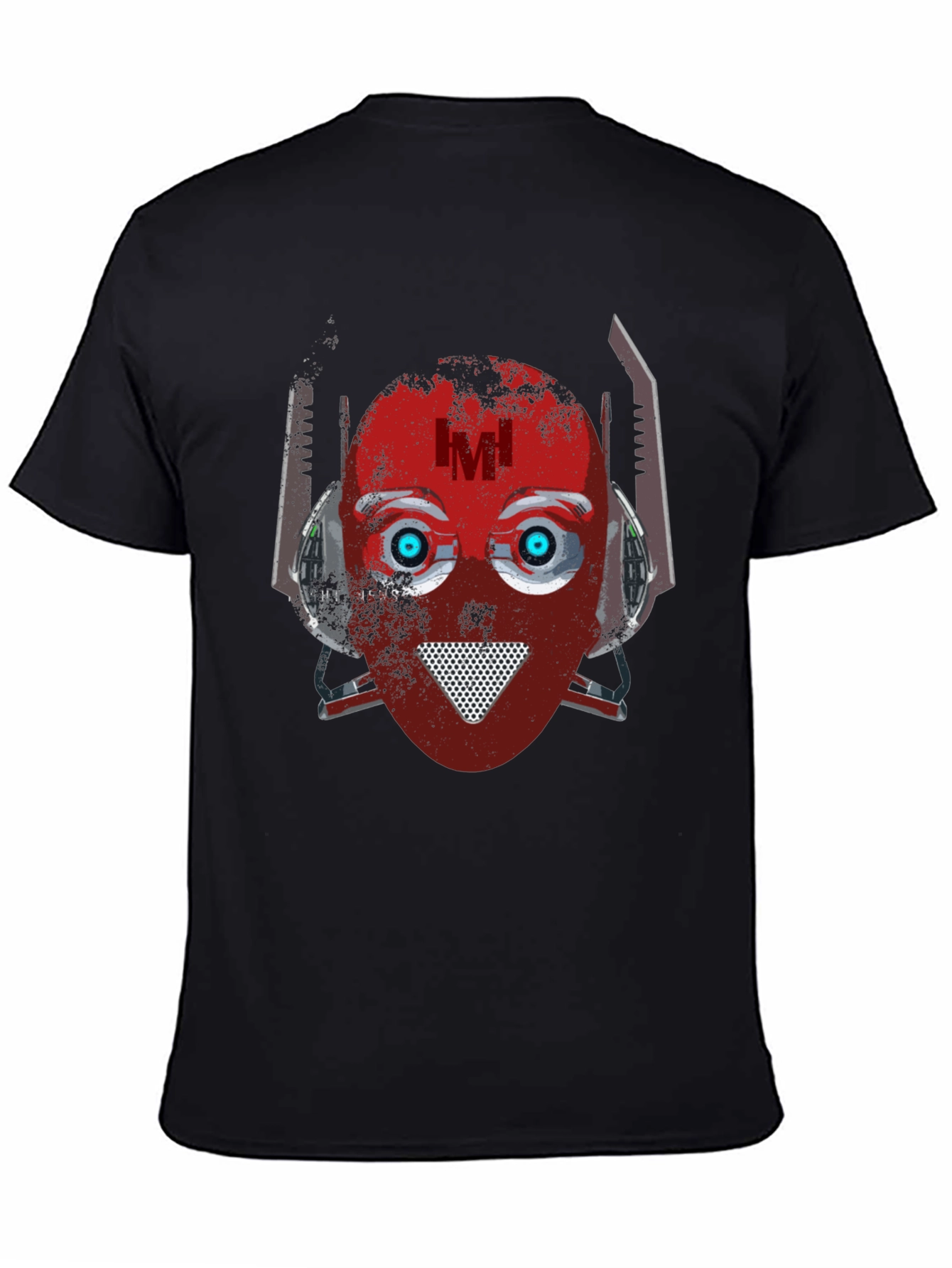 Black Robot Head Graphic T-Shirt - Cool Sci-Fi Design view 4