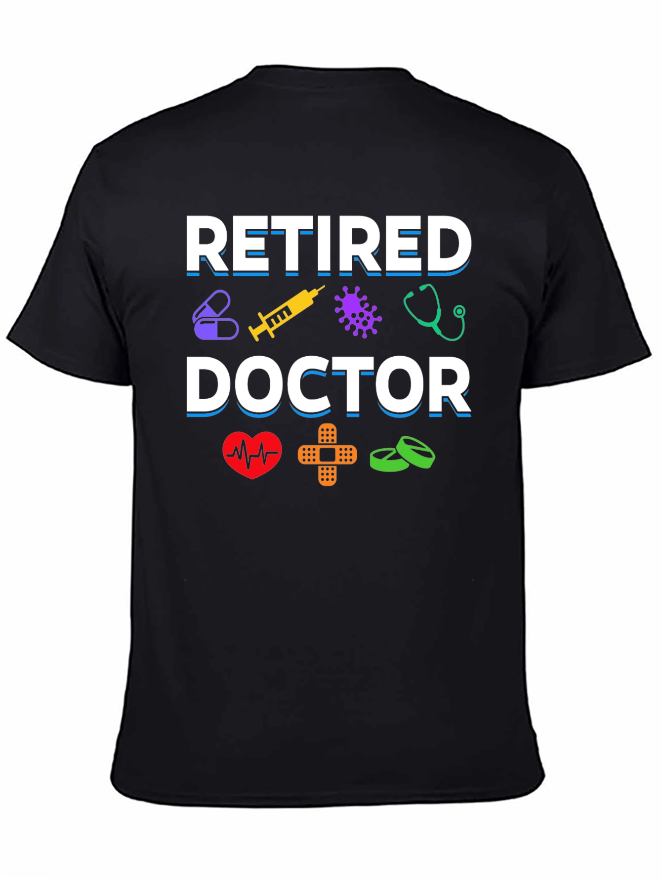 Black Retired Doctor Graphic T-Shirt view 4