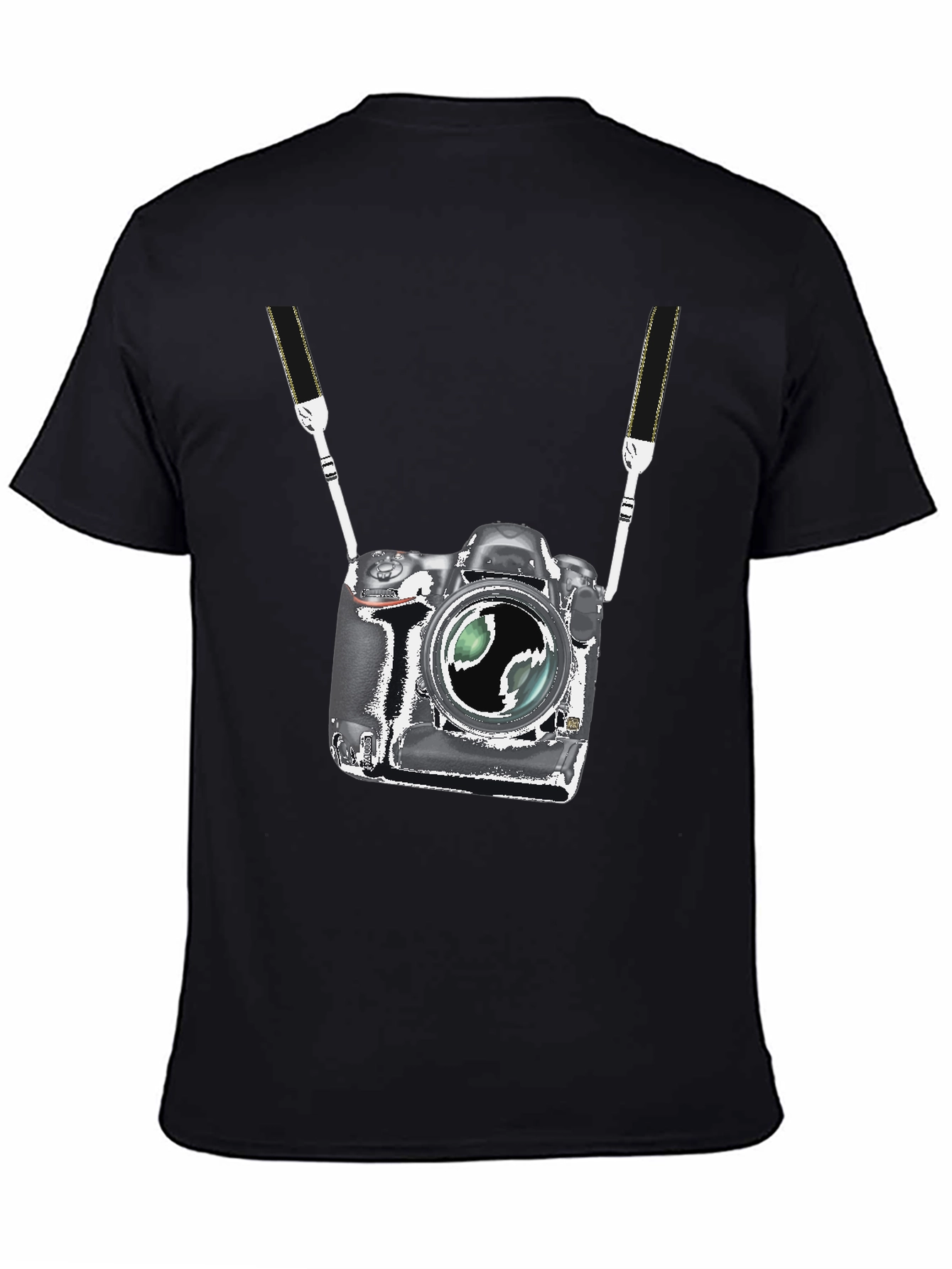 Black Novelty Camera Graphic T-Shirt view 4