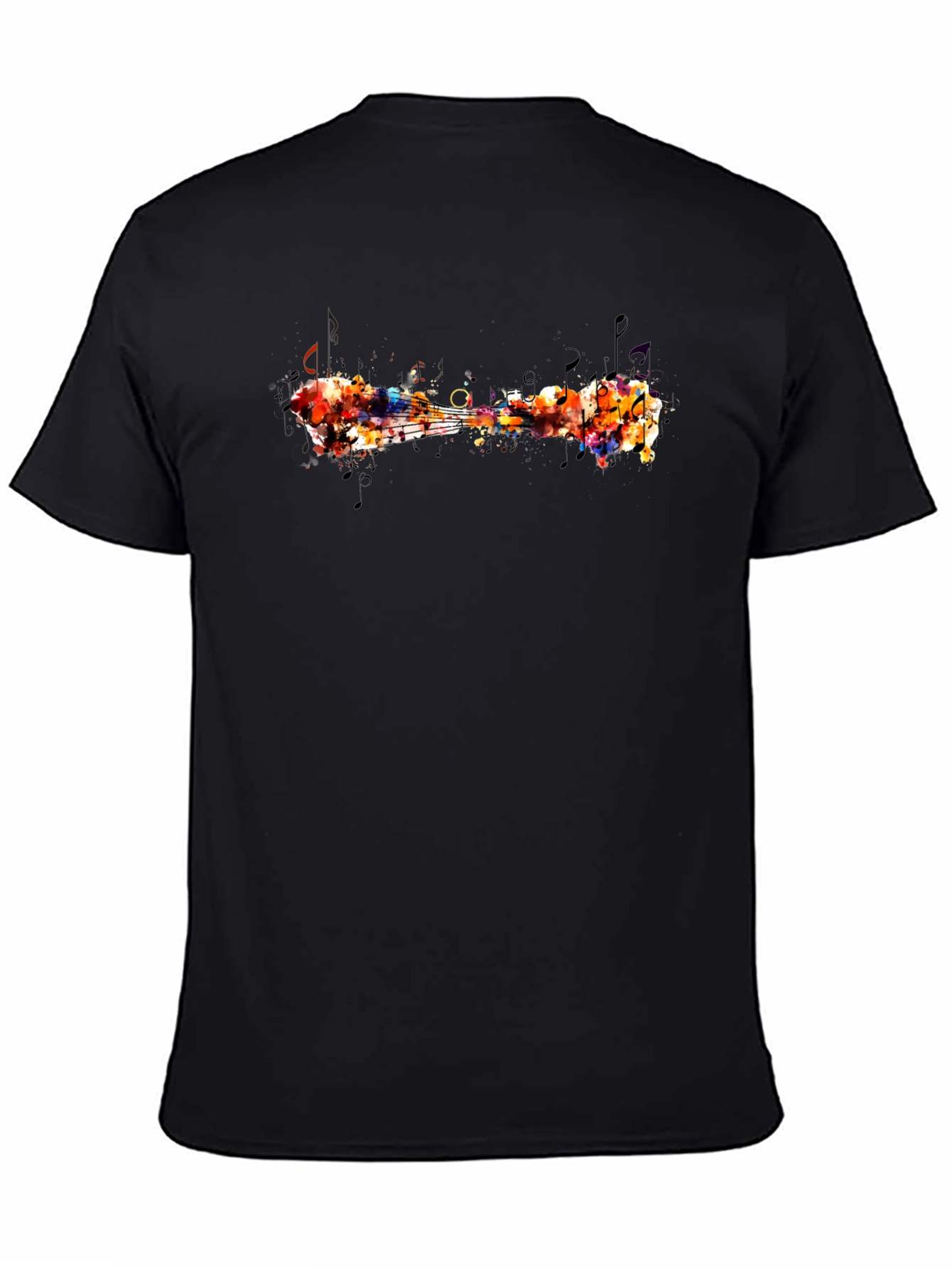 Black Abstract Music T-Shirt view 4