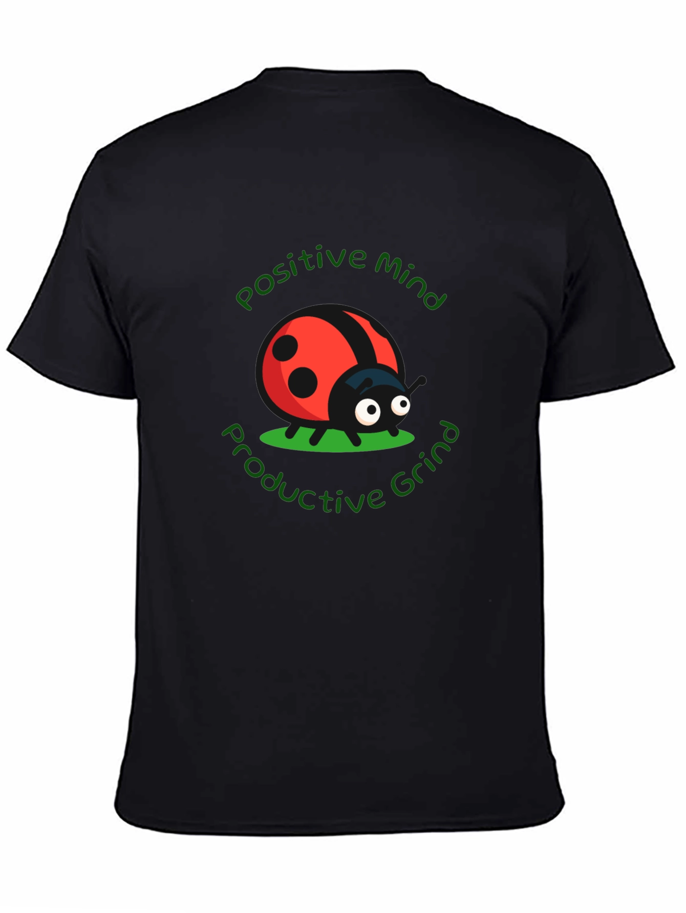 Black Positive Mind Ladybug Graphic Tee - Black view 4