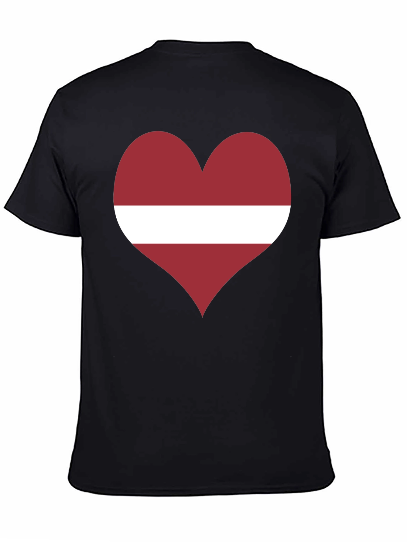 Black Latvia Flag Heart T-Shirt - Show Your Love! view 4