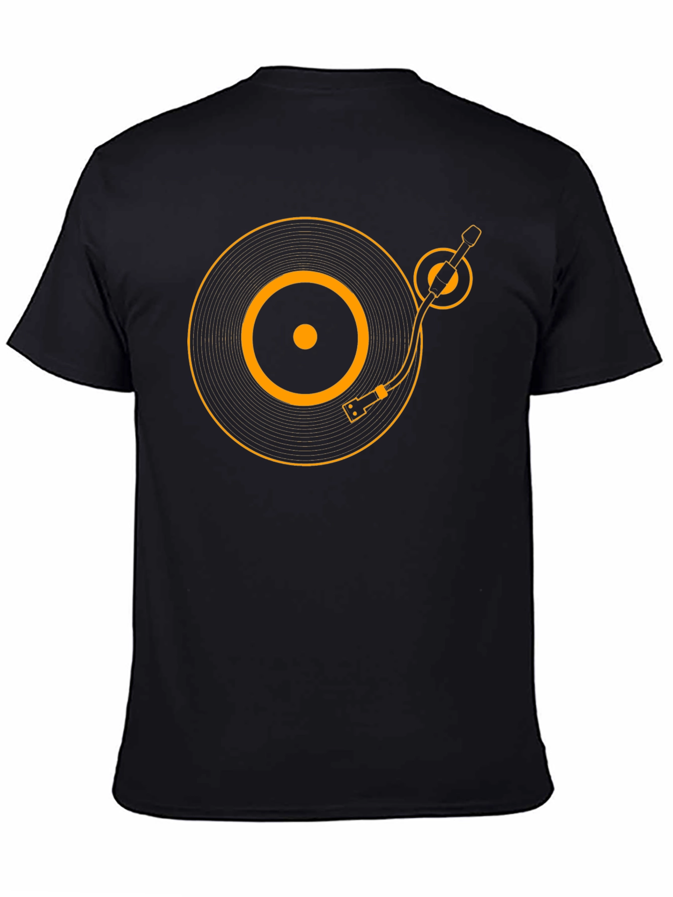 Black Turntable Graphic Tee - Retro DJ Style view 4