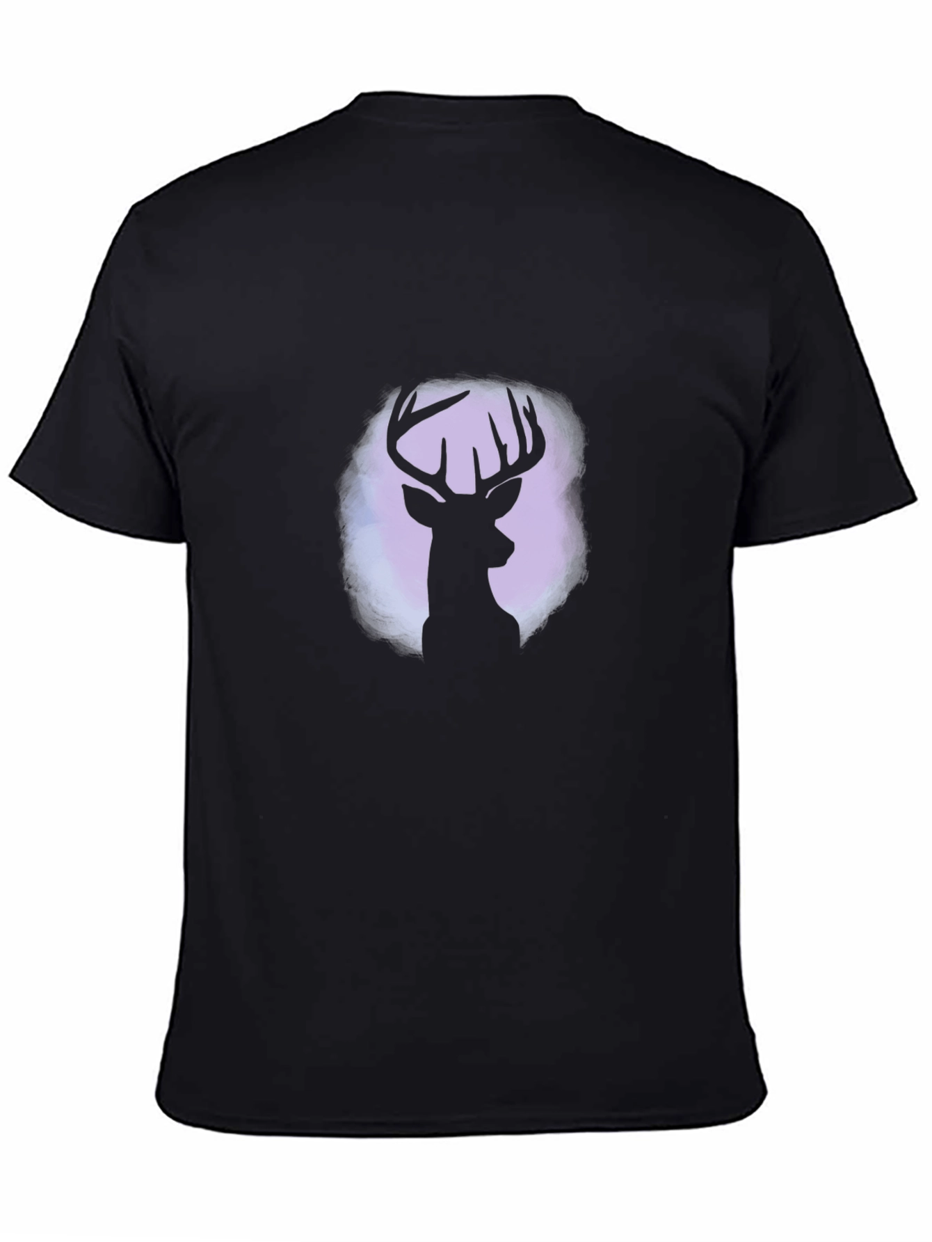 Black Deer Silhouette Graphic Tee - Black Cotton Blend view 4