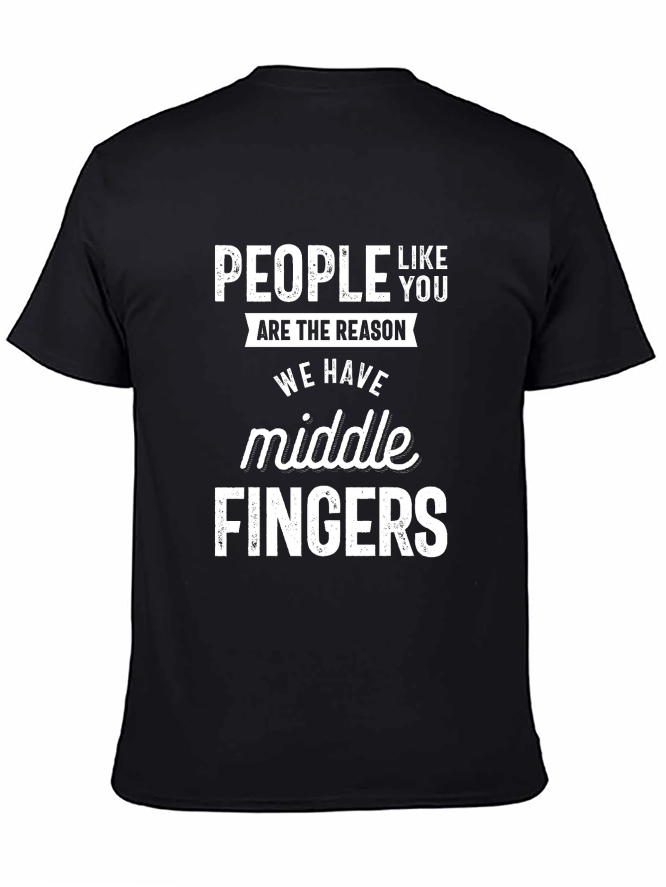Black People Like You Middle Fingers Graphic Tee - Black view 4