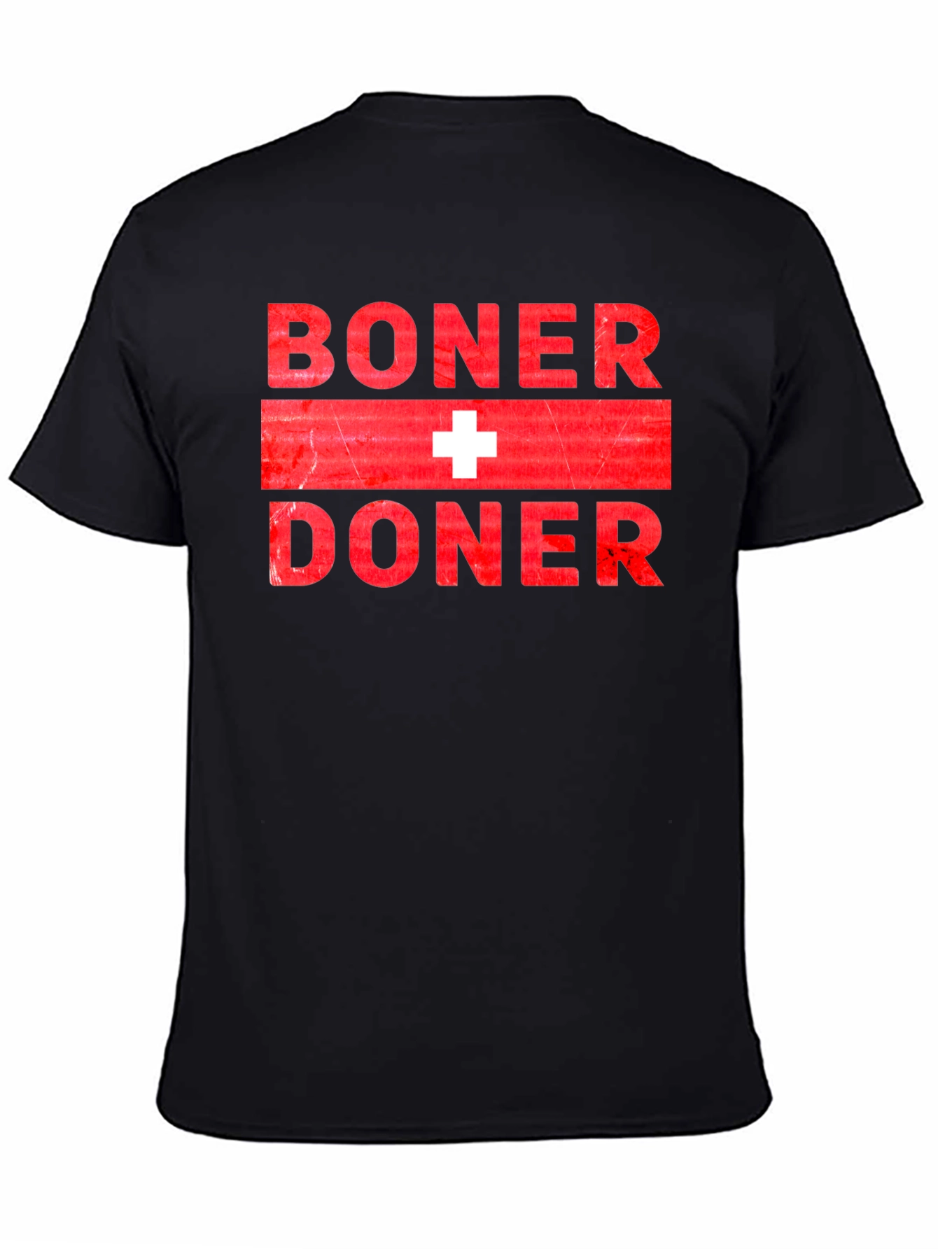 Black Boner + Doner Funny T-Shirt view 4