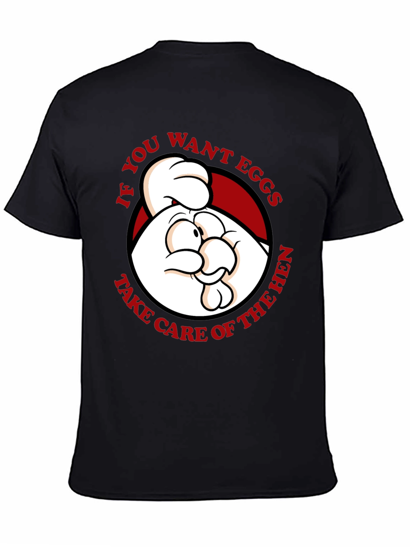 Black Funny Chicken Graphic T-Shirt - If You Want Eggs... view 4